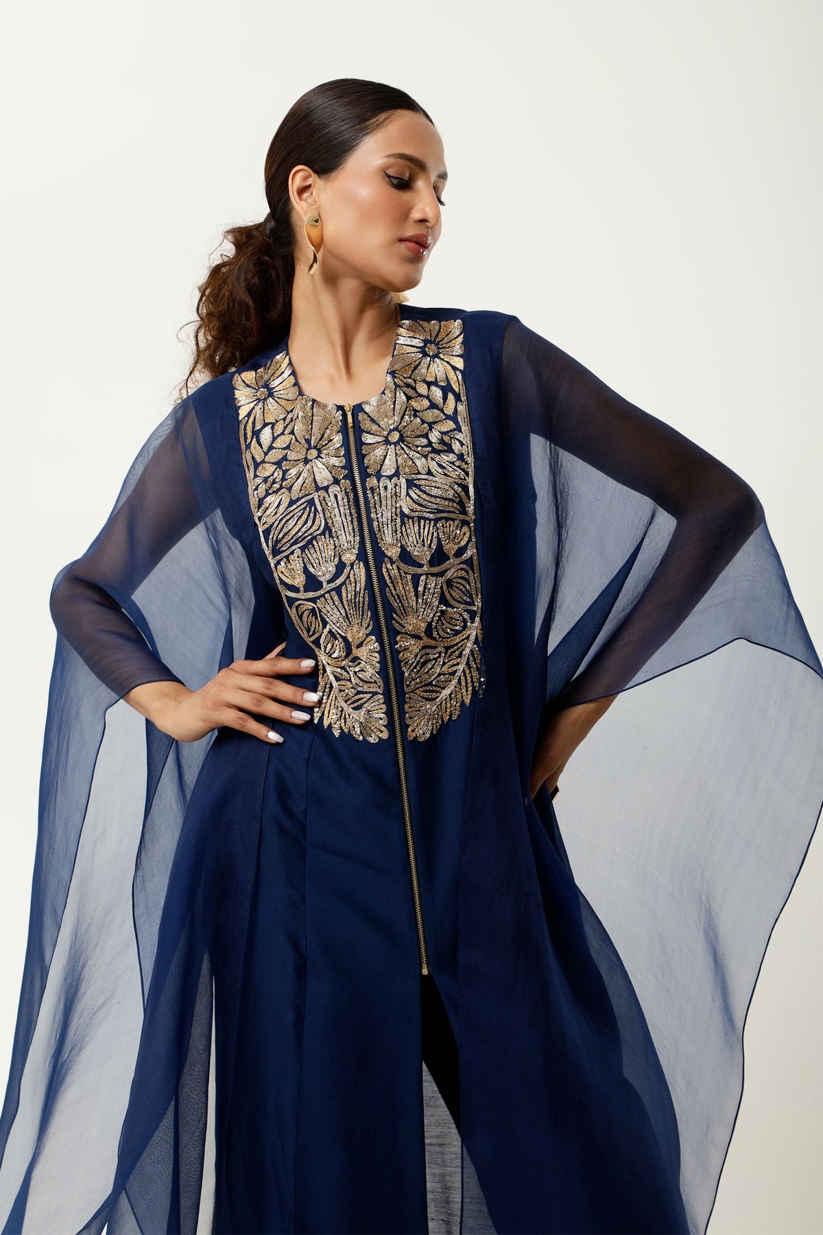 Indigo Cape Kurta Set