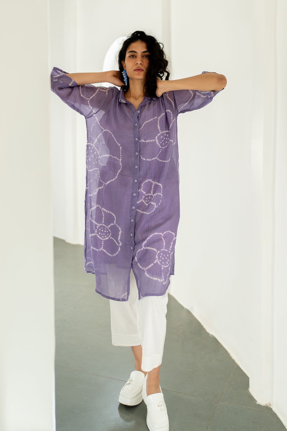 Periwinkle Bandhej Tunic