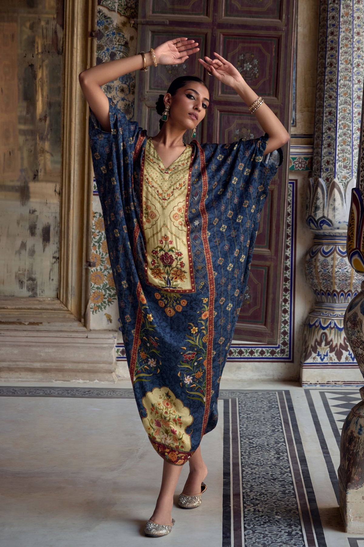 Prussian Blue Saisha Kaftan