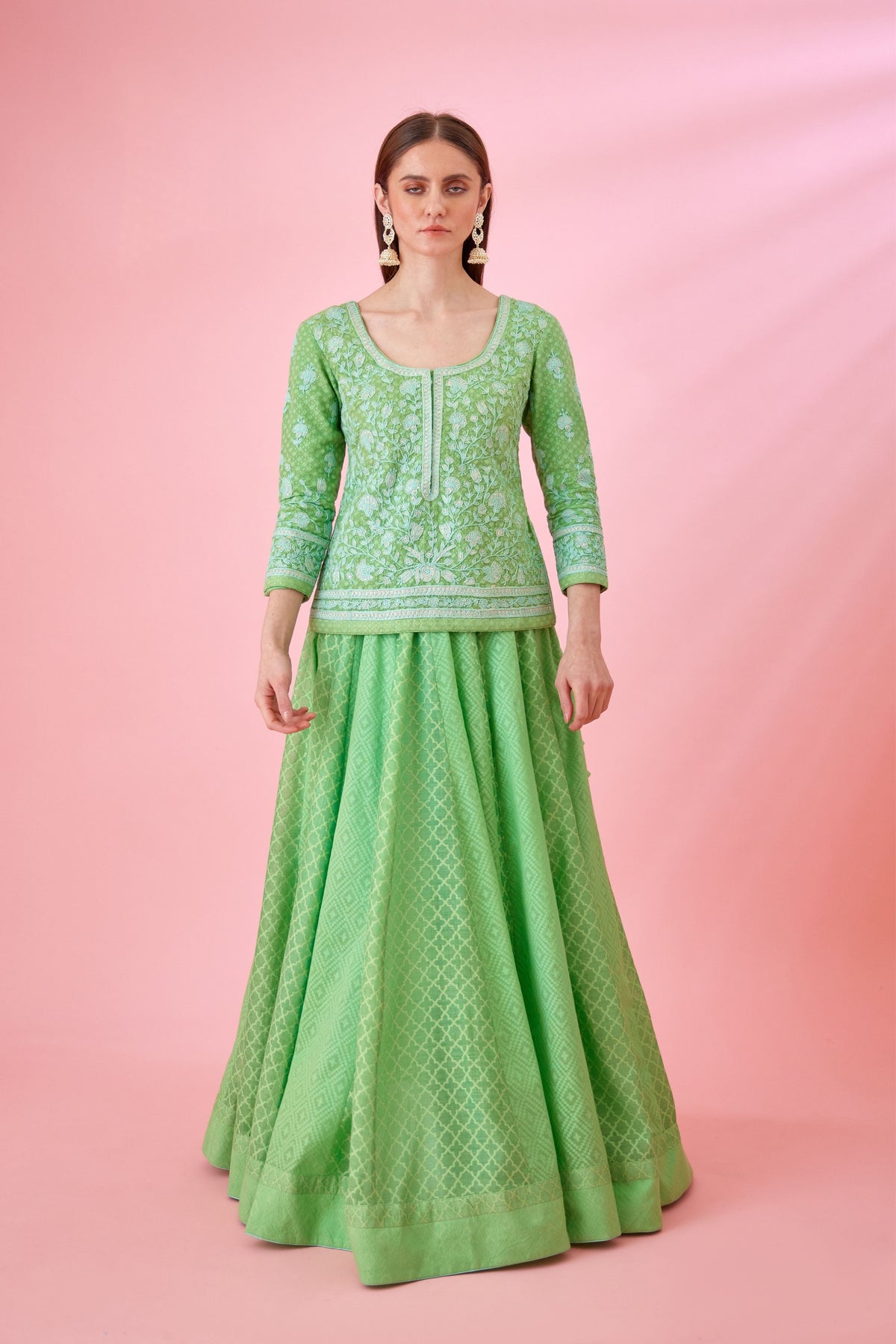 Irish green Lehenga set