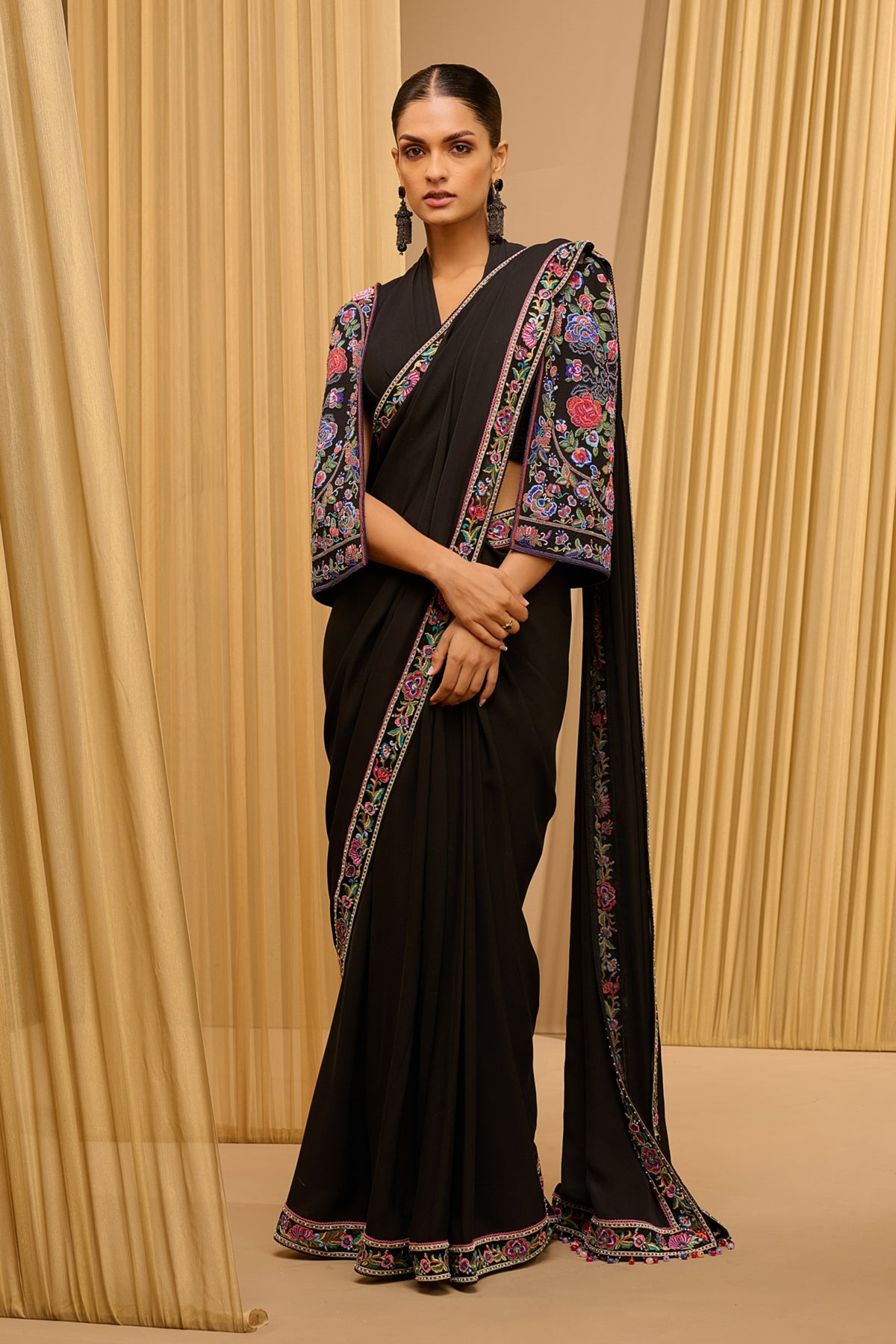 Classic Black Saree Set