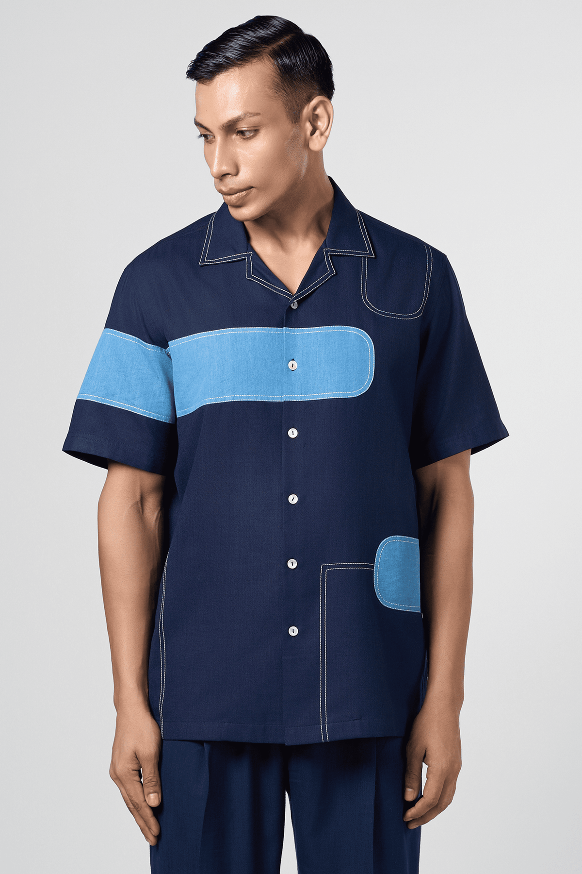 Denim Patch Resort Shirt