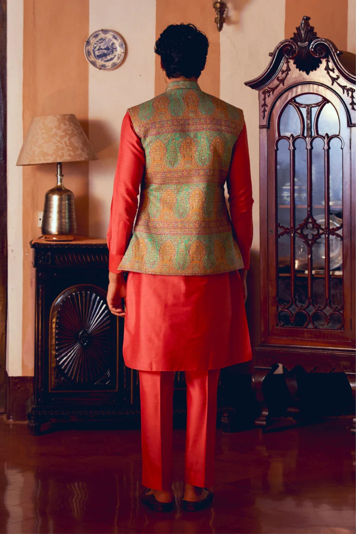 Multicolored Jamawar Nehru Jacket