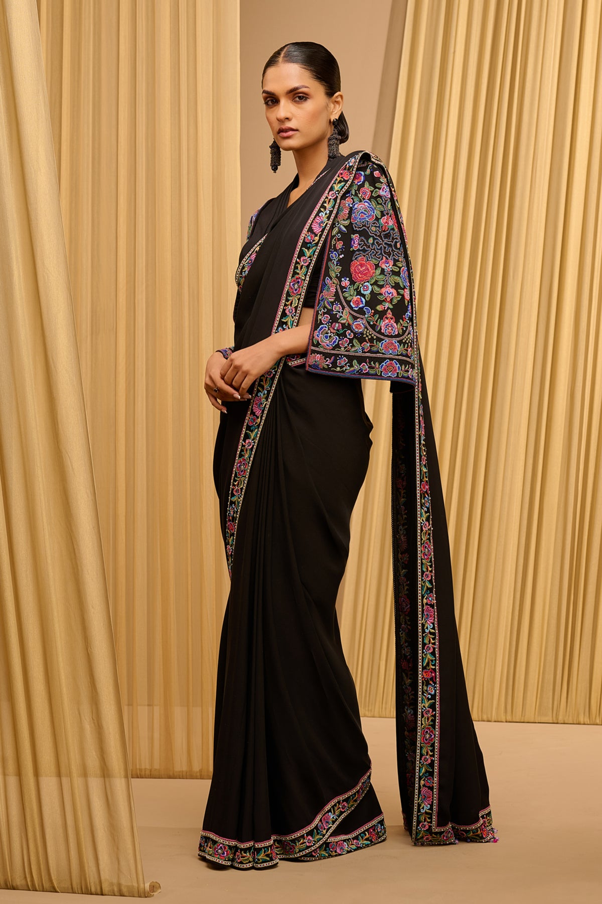 Classic Black Saree Set