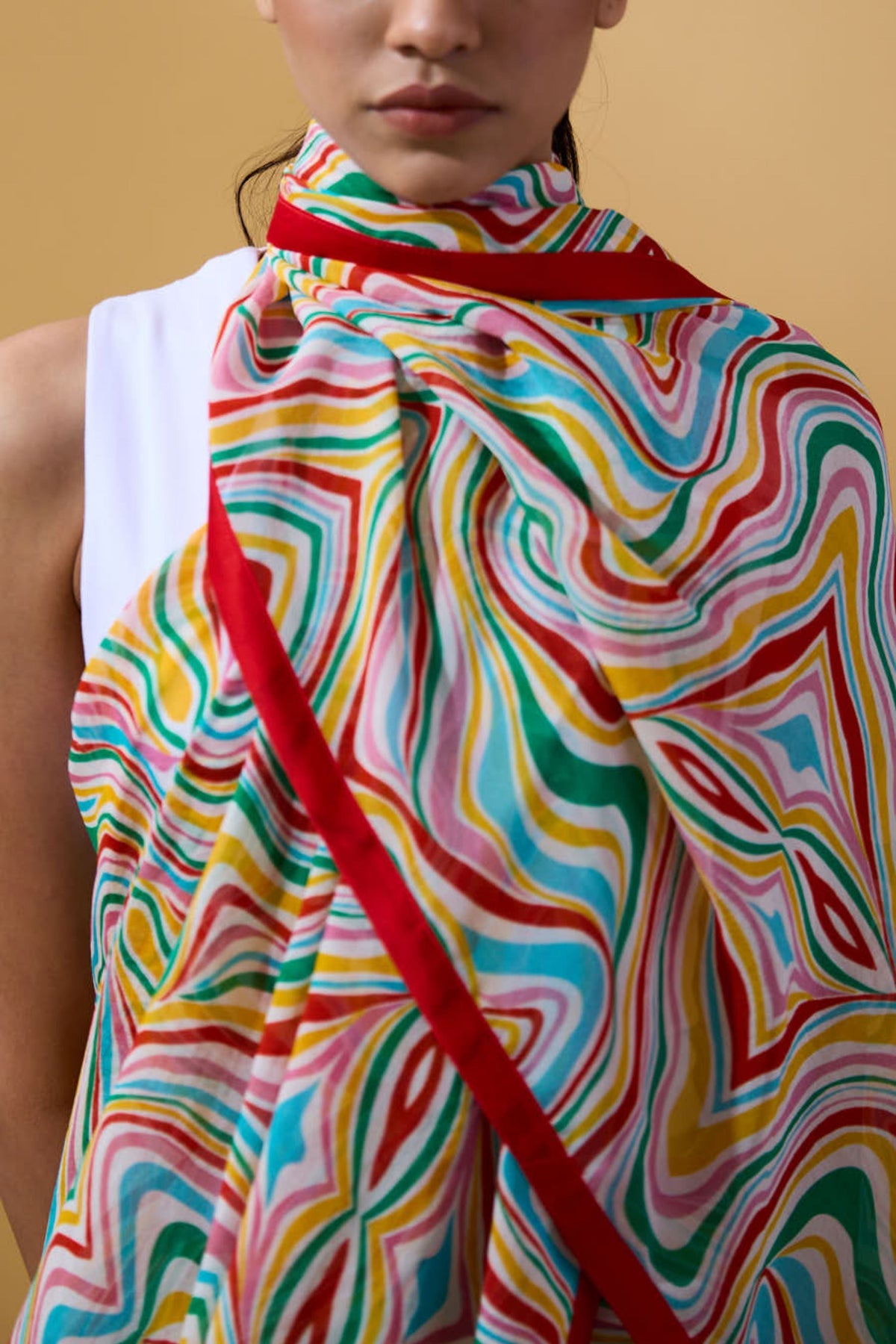 Multicolour Waves Saree