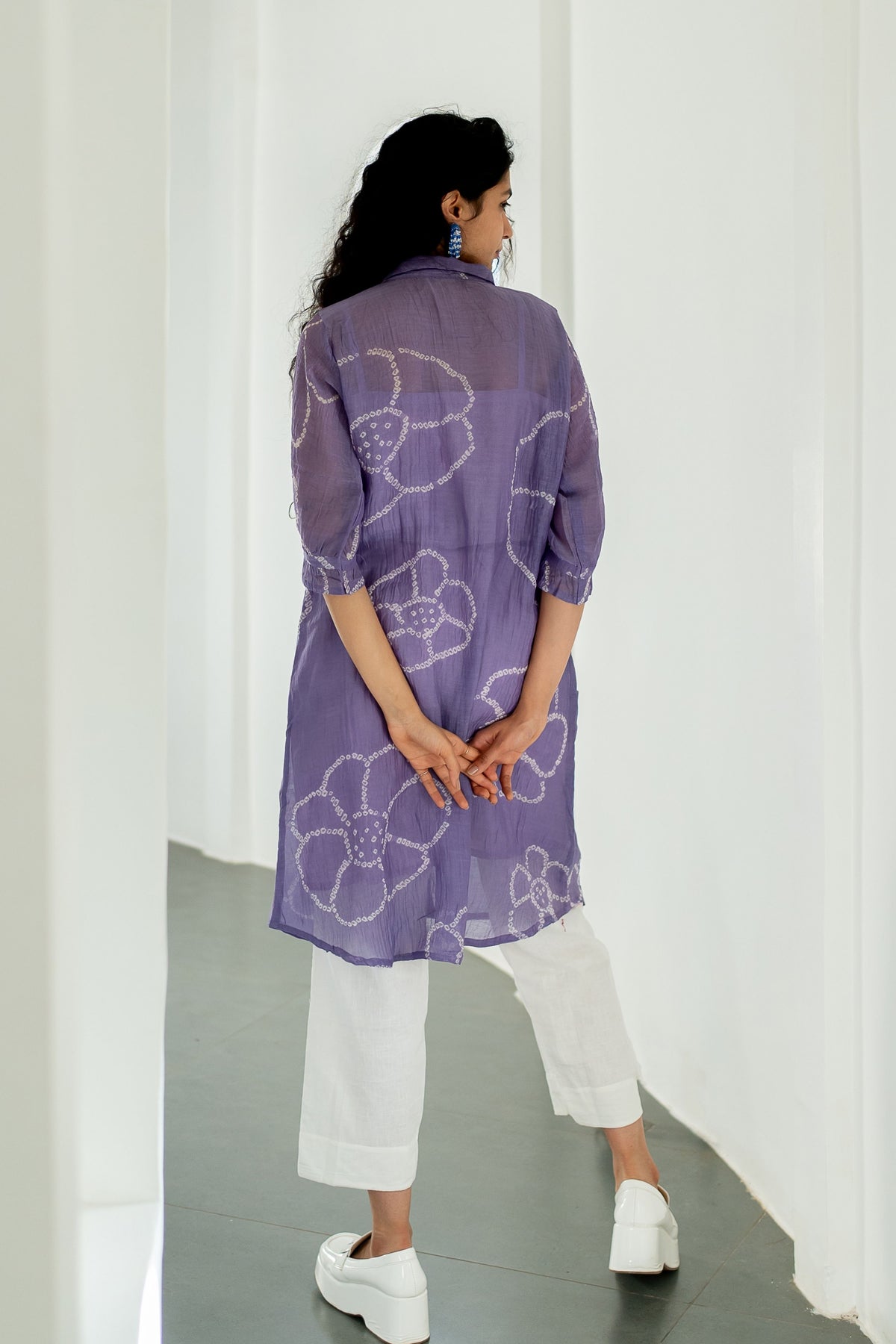 Periwinkle Bandhej Tunic Set