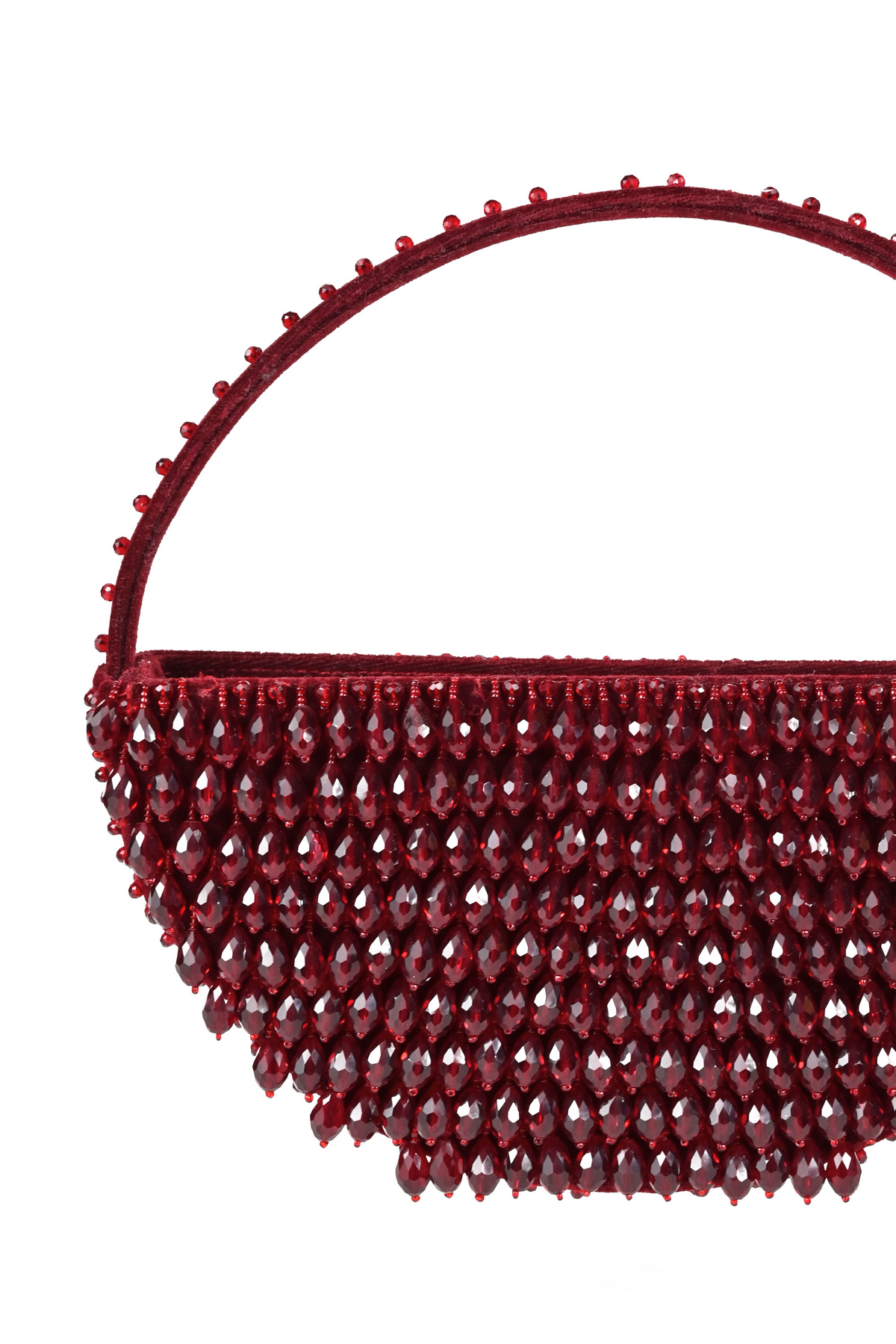 Clara Maroon Embellished Handbag