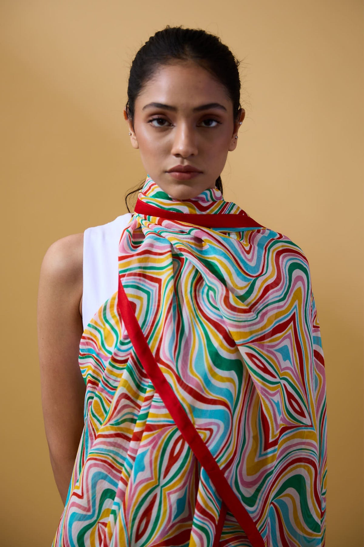 Multicolour Waves Saree