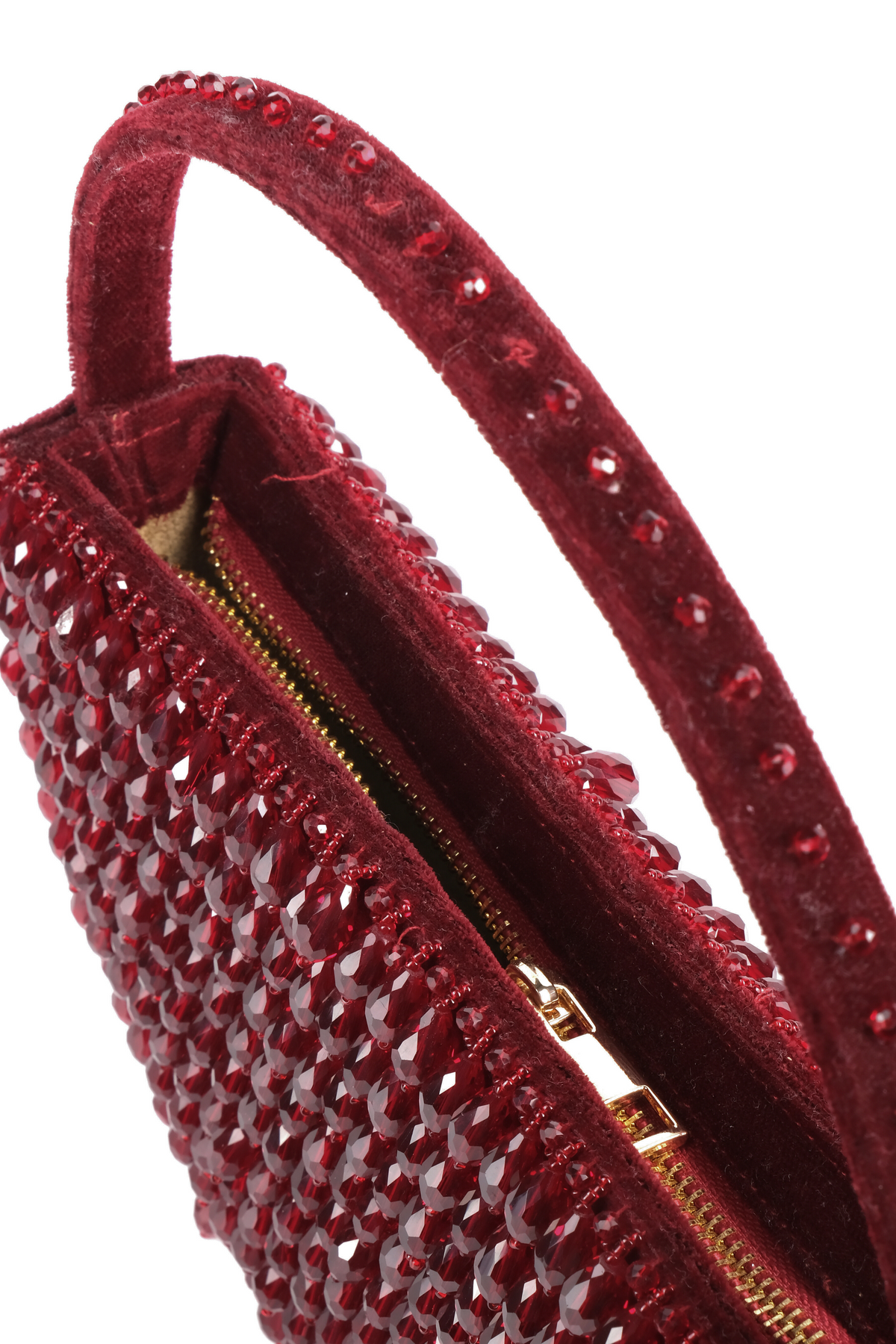 Clara Maroon Embellished Handbag