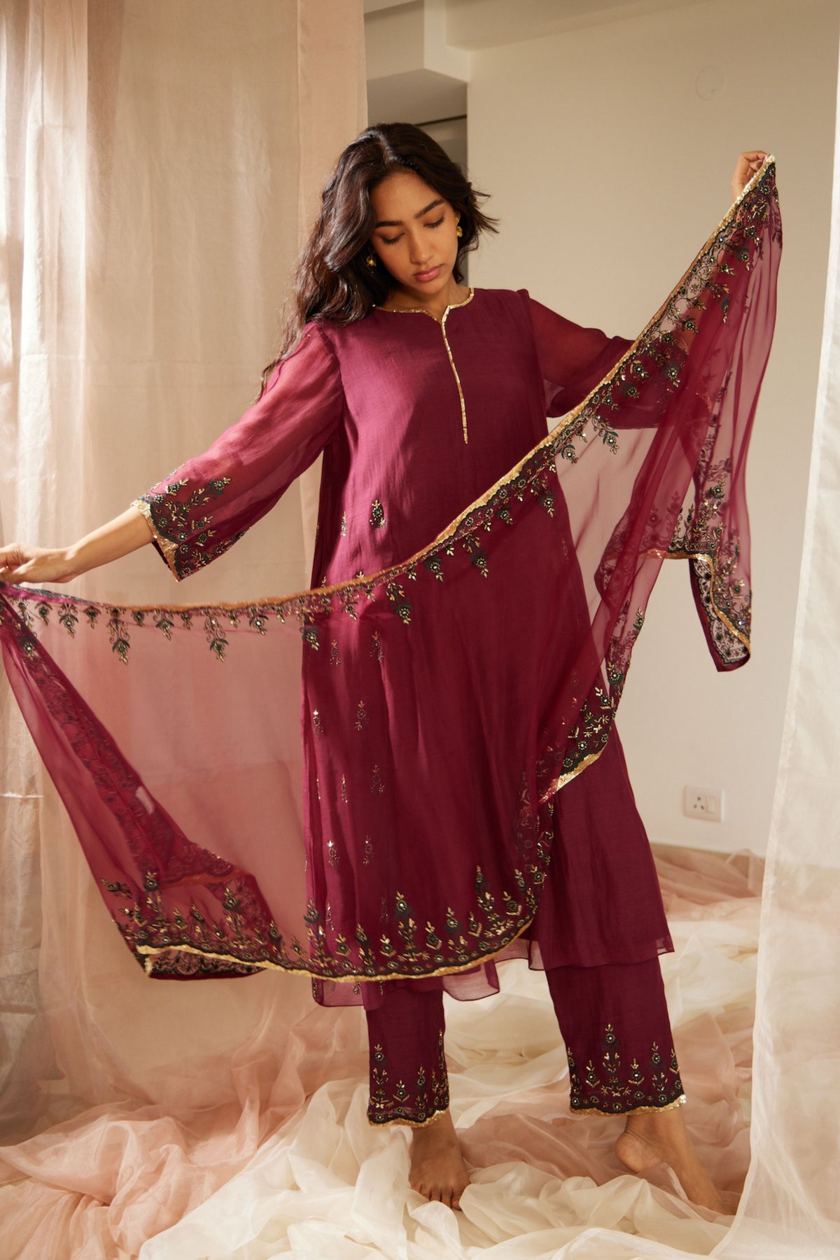 Purple Poornima Dupatta