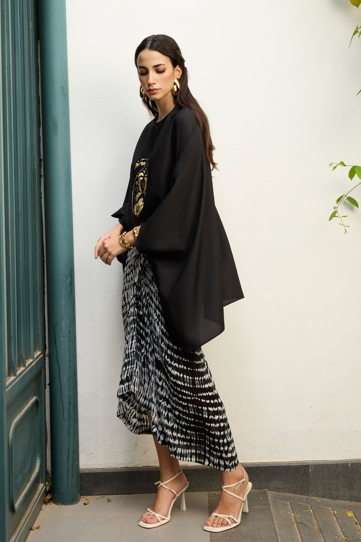 Black Embroidered Kaftan