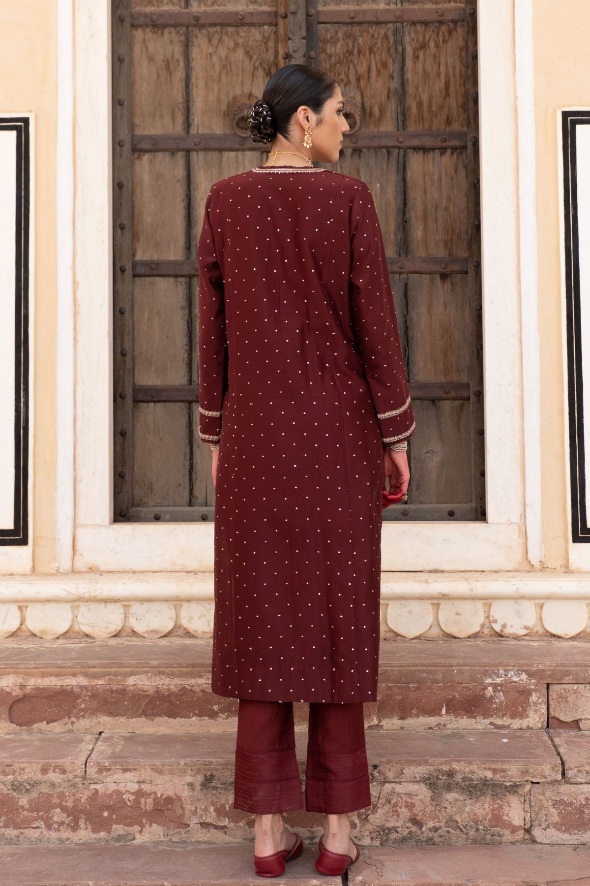 Dark Maroon Kurta Set