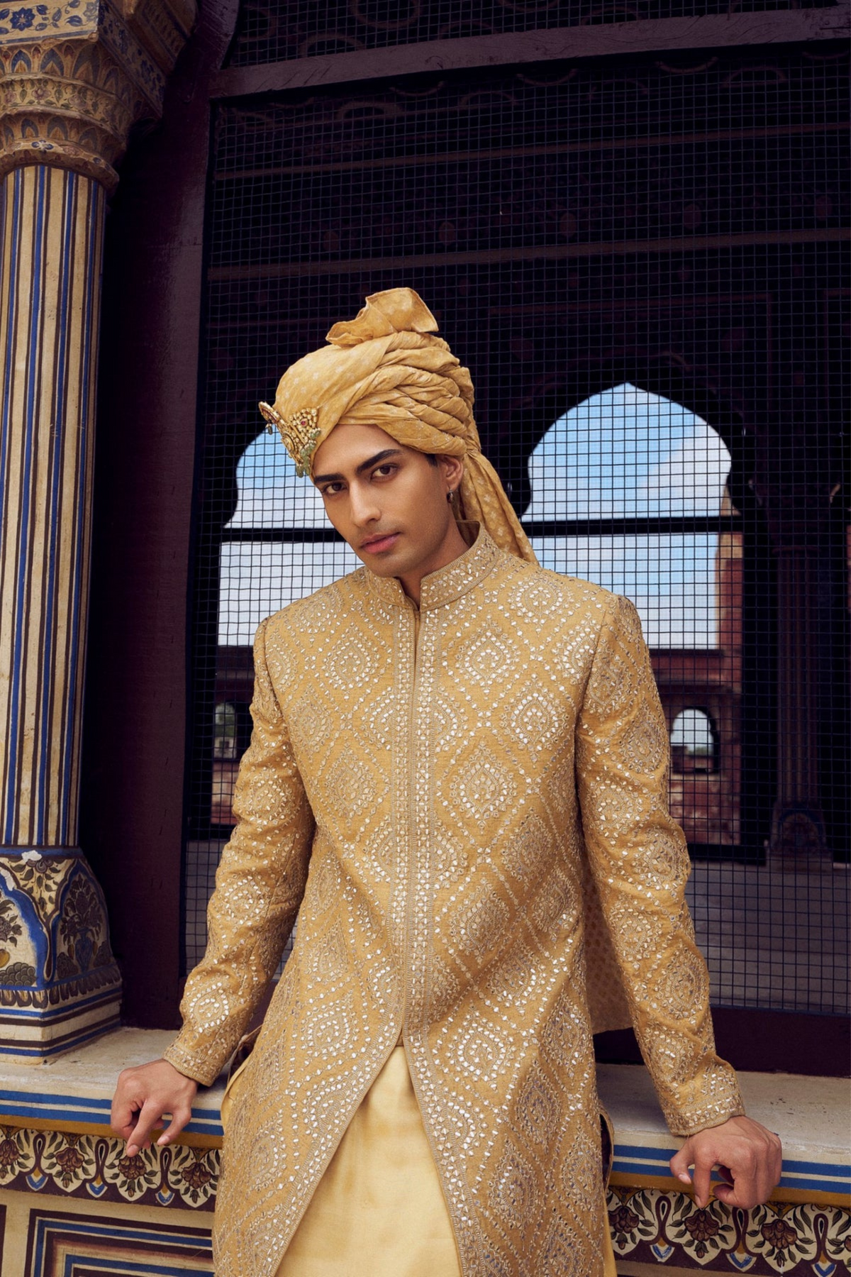 Gold Sherwani Set