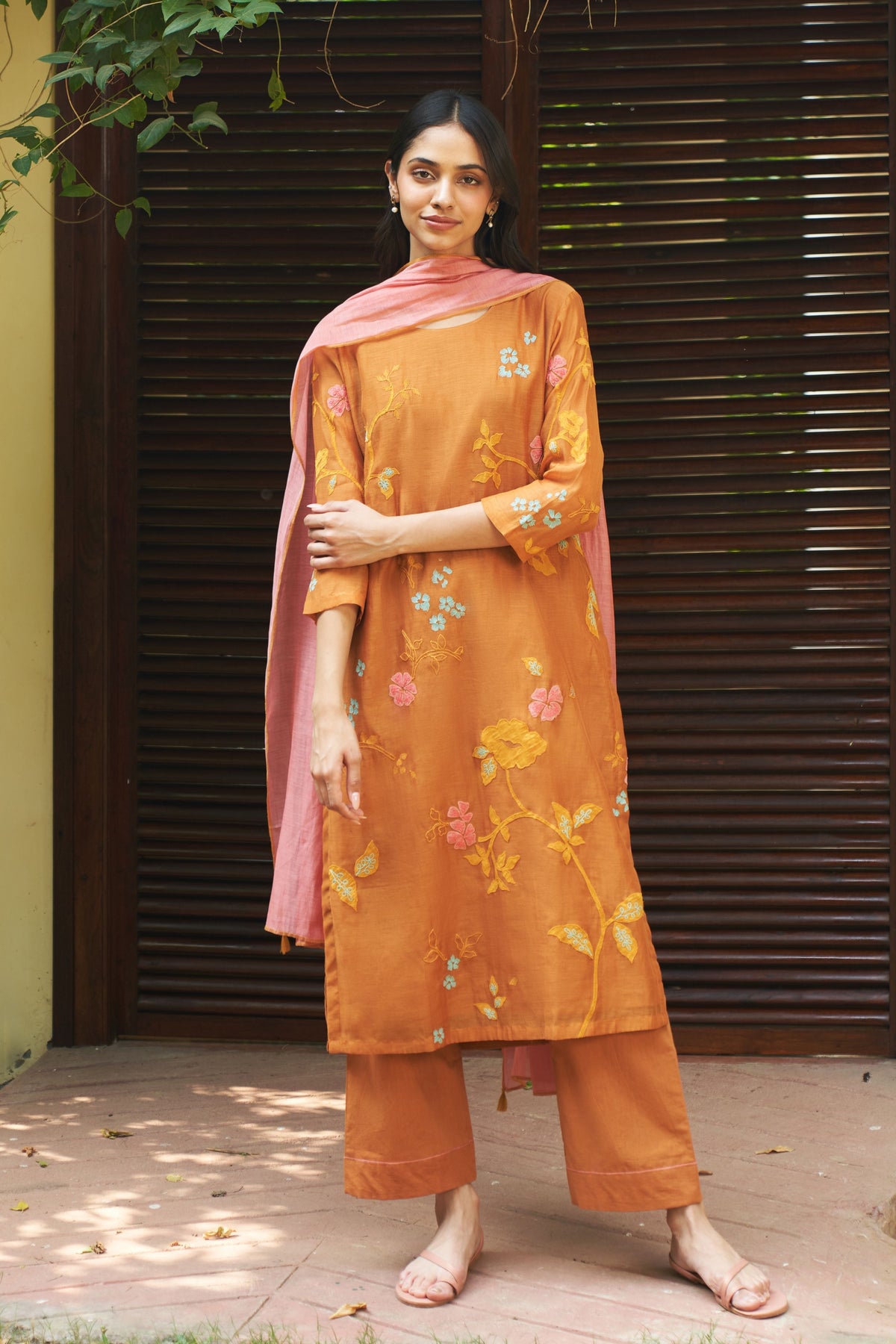 Marigold Applique Kurta Set