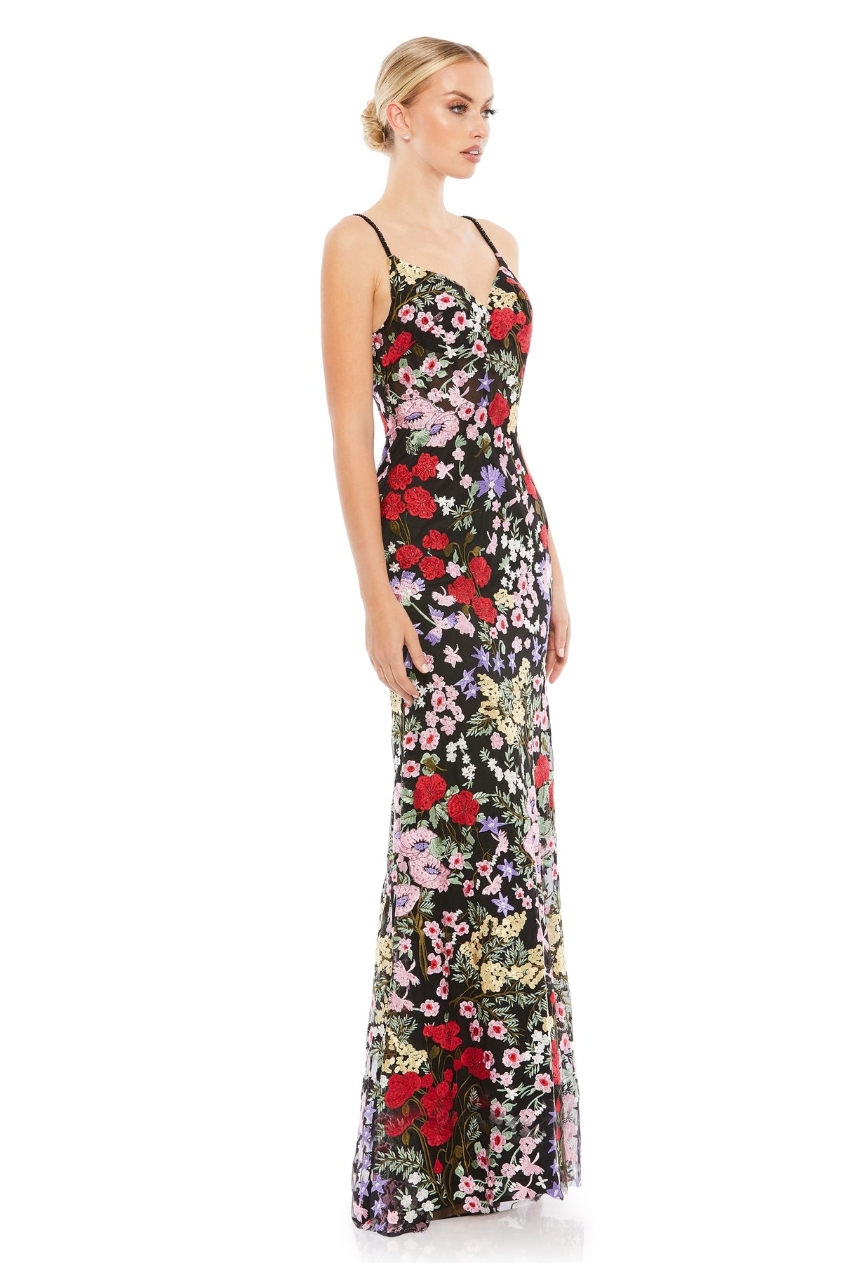 Floral Embroidered Long Gown