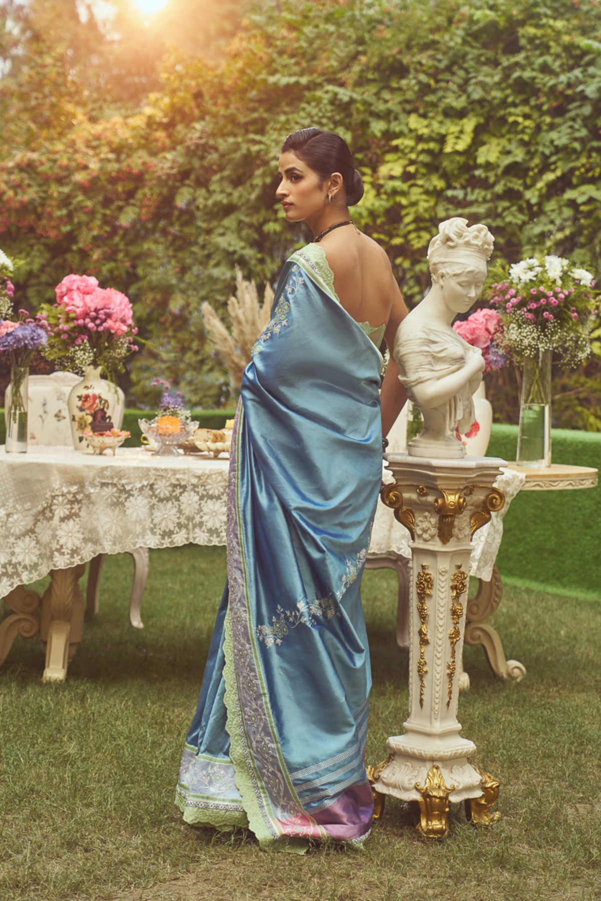 Blue Meenakari Zari Handloom Sari