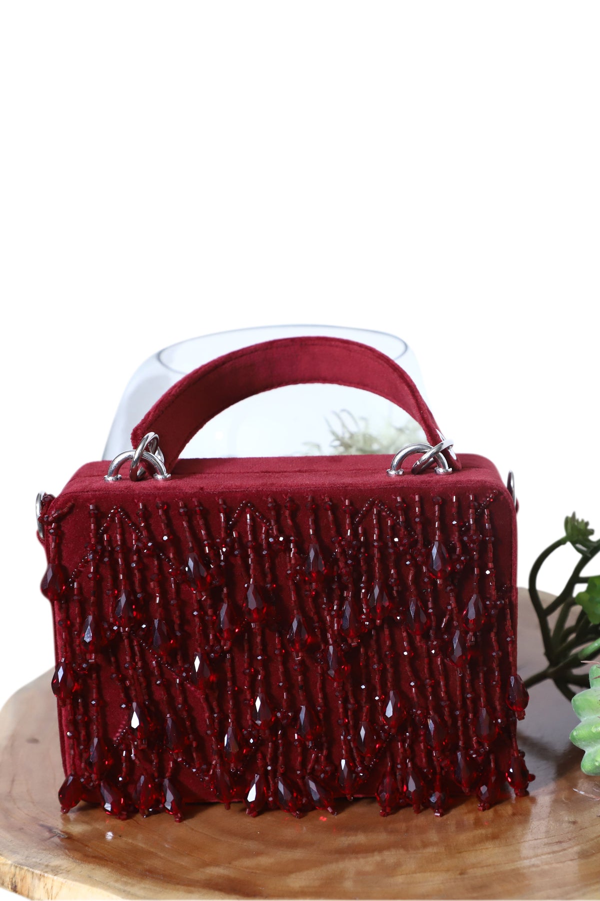 Naisha maroon clutch