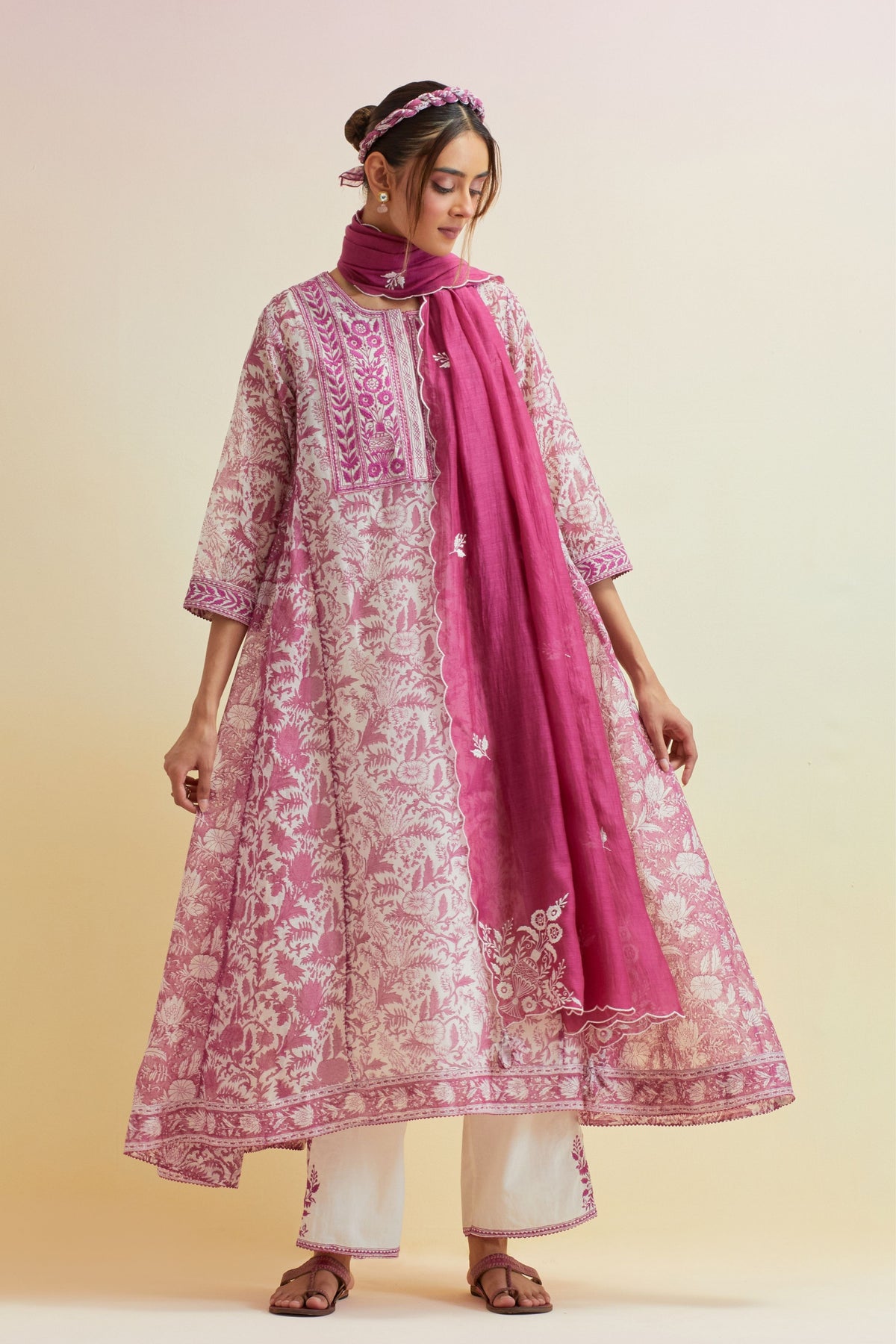 Orchid Pink A-line Kurta Set