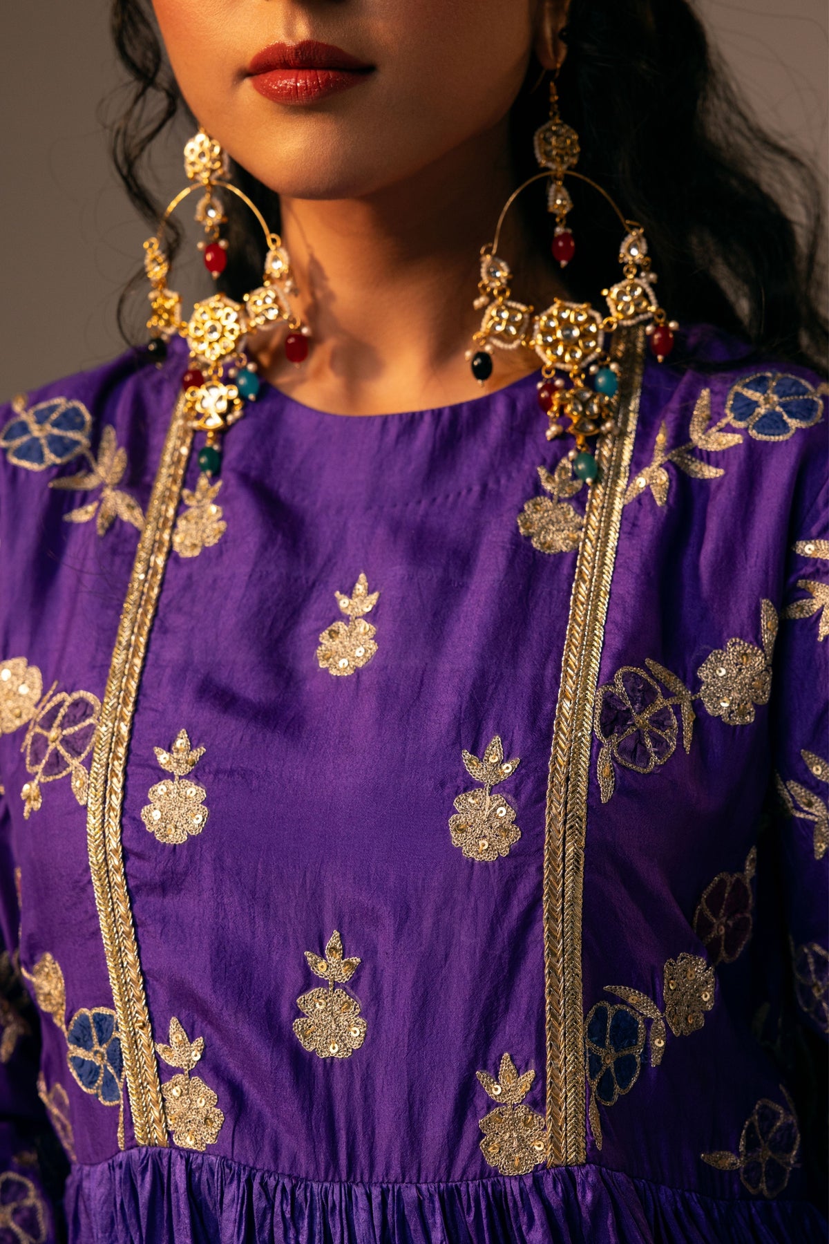 Purple Kurta Set