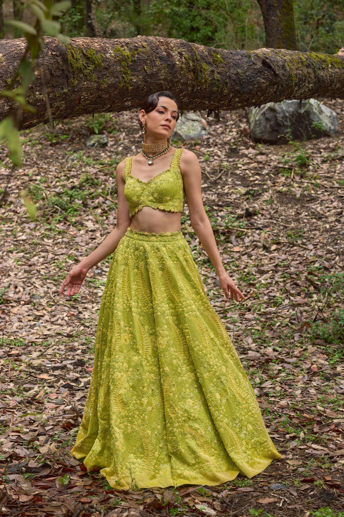 Moss Green Lehenga Set