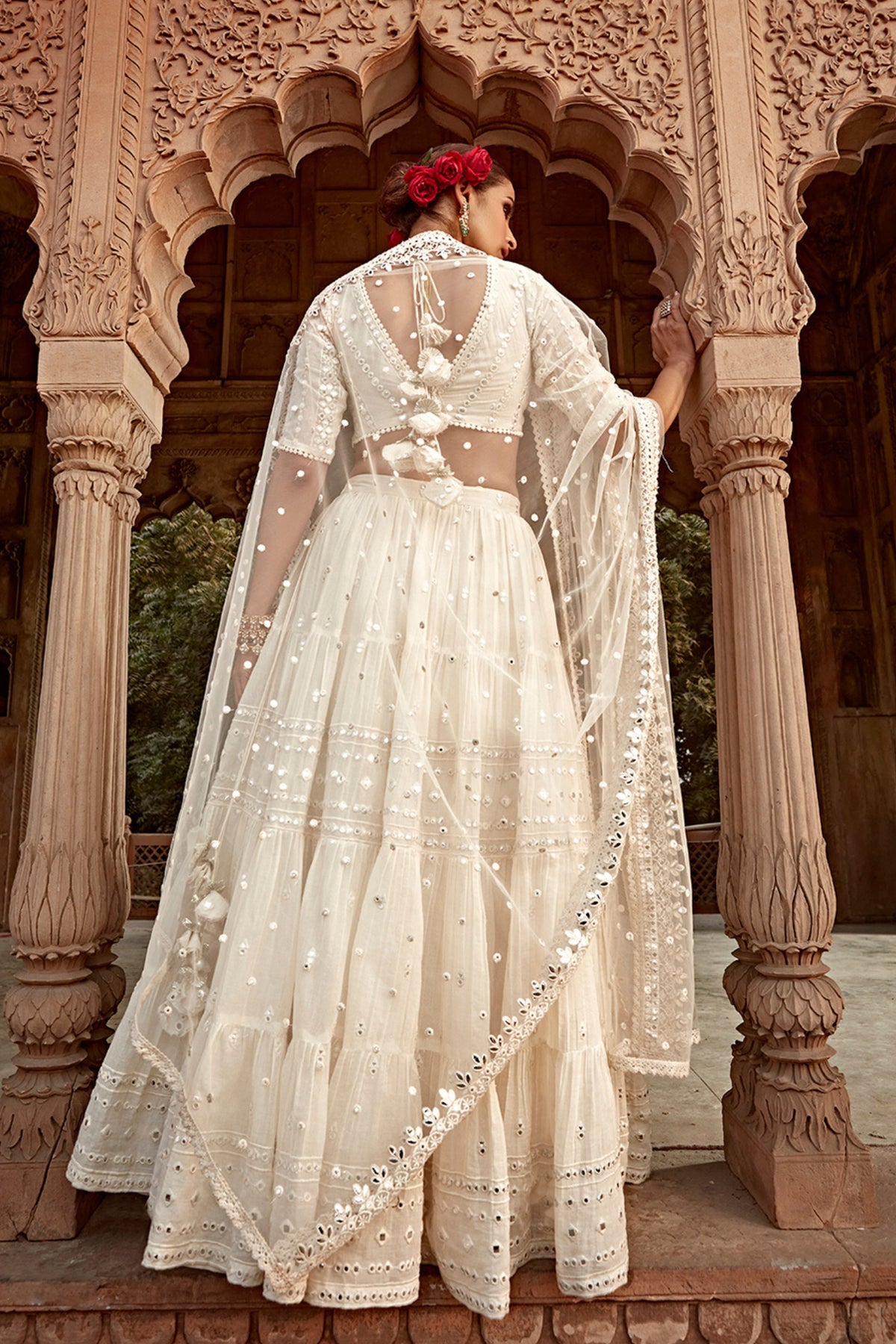 Off White Diamond Lehenga Set