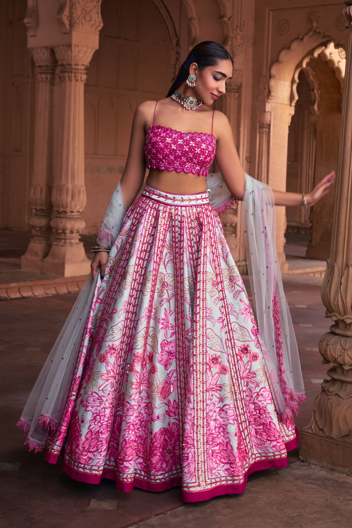 Fuchsia Lehenga Set