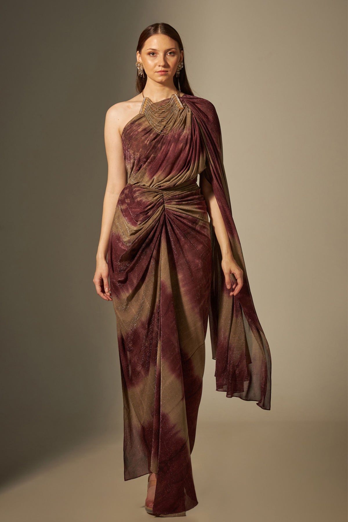 Tie-dyed Gown Saree