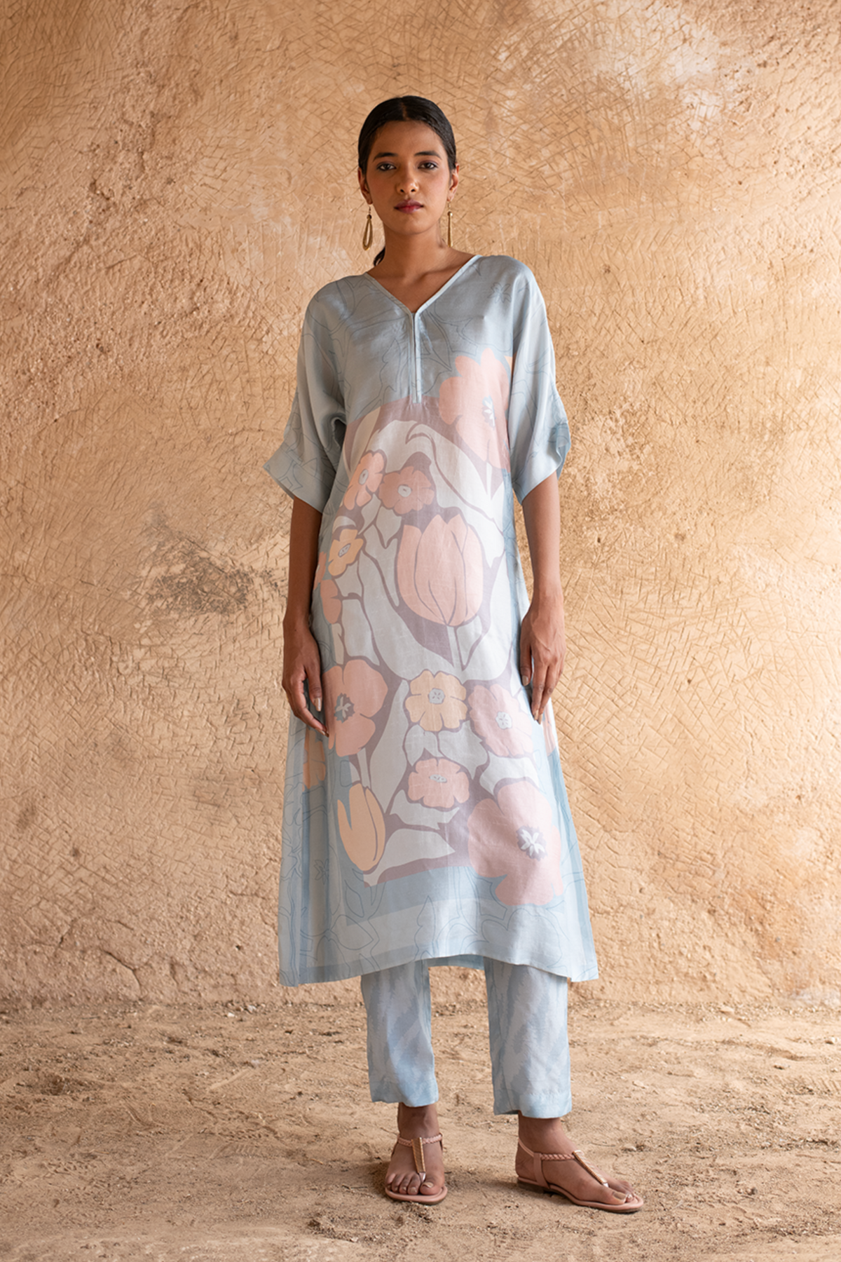 Powder Blue Straight Kurta Set