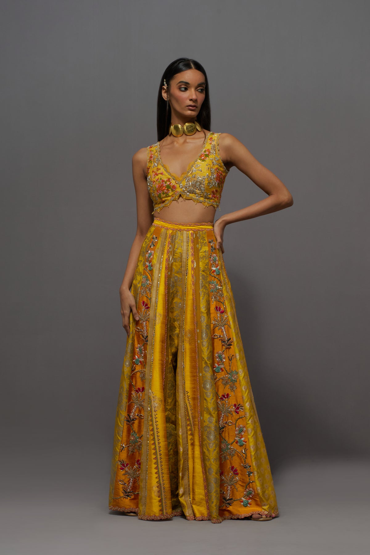 Yellow Sharara Set