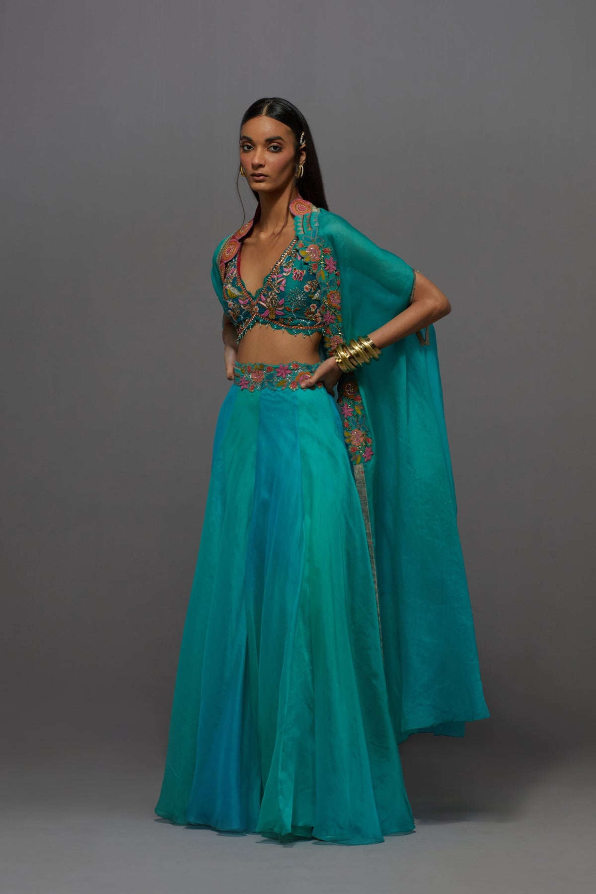 Turquoise Skirt Set