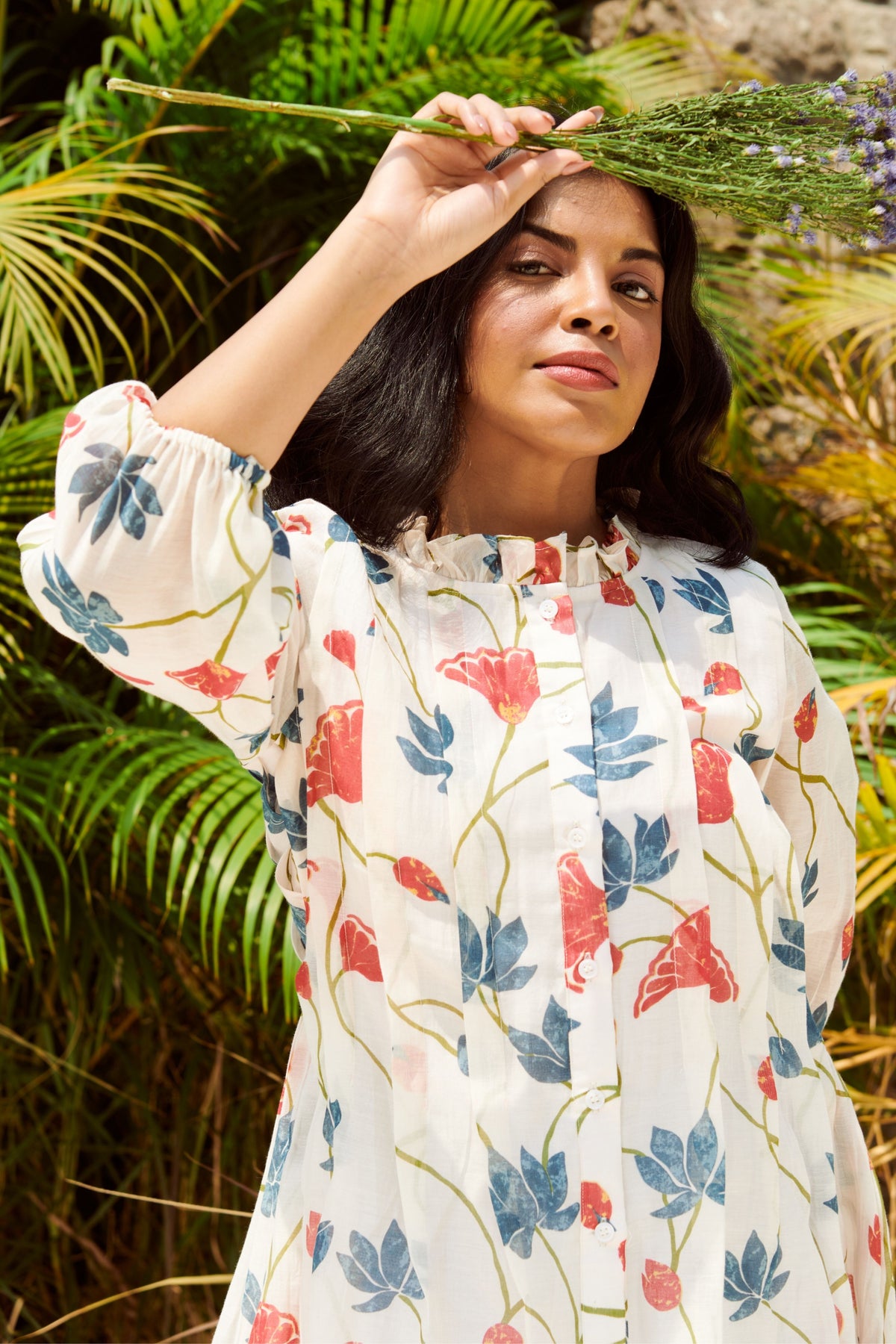 Summer Floral Shirt Ivory