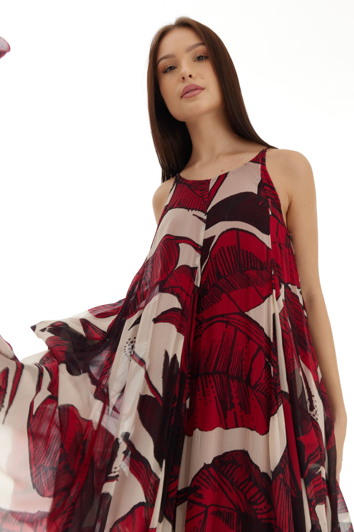 Offwhite and Red Long Dress