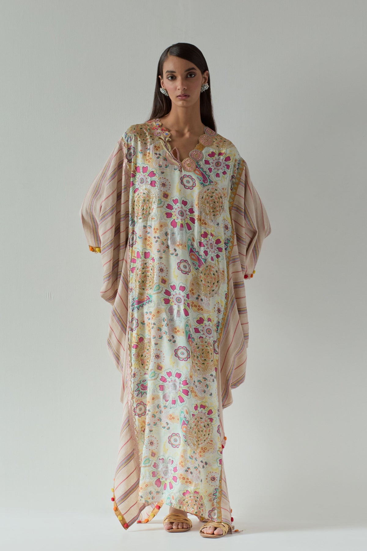 Printed White Kaftan