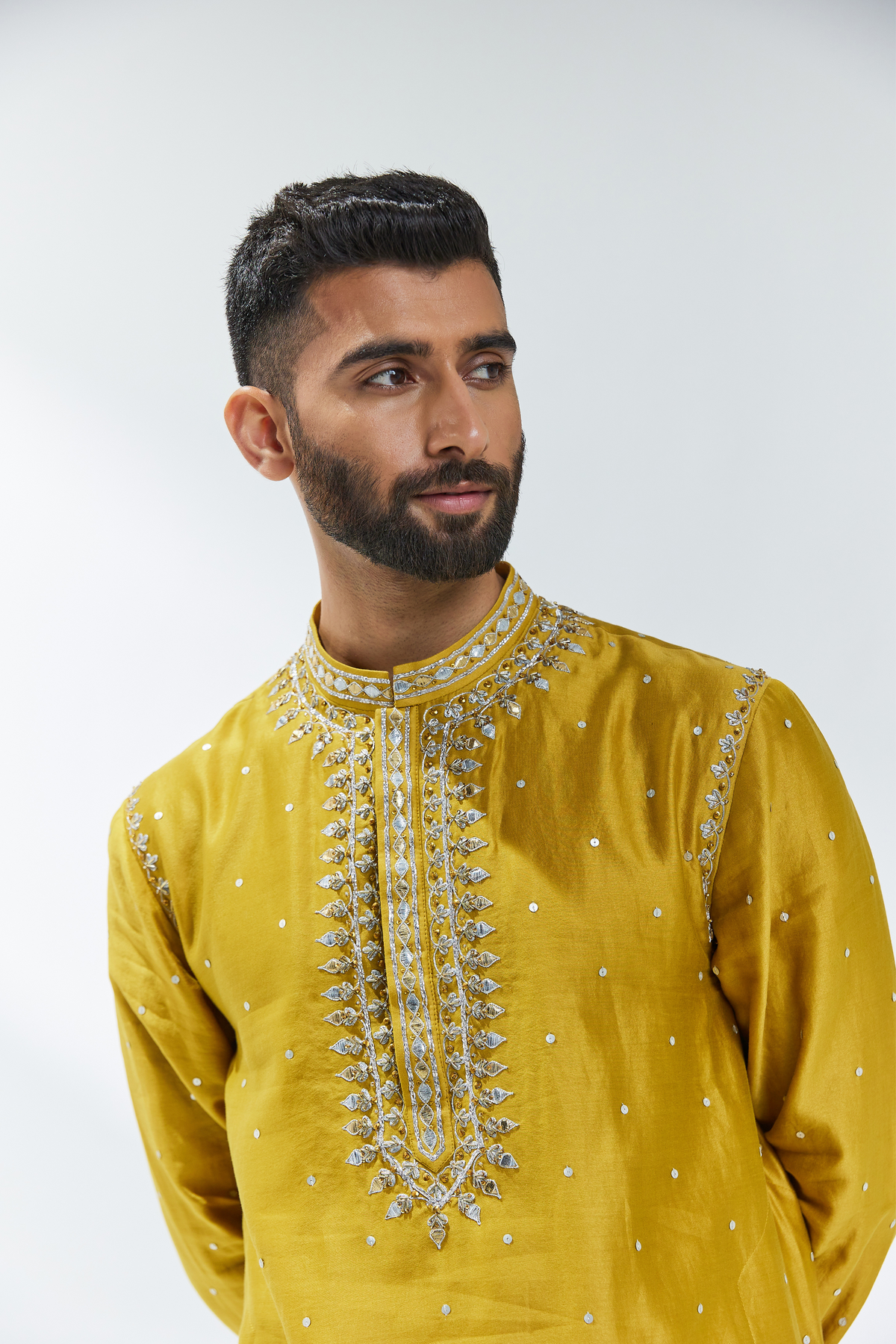 Mustard Embroidered Kurta Sets