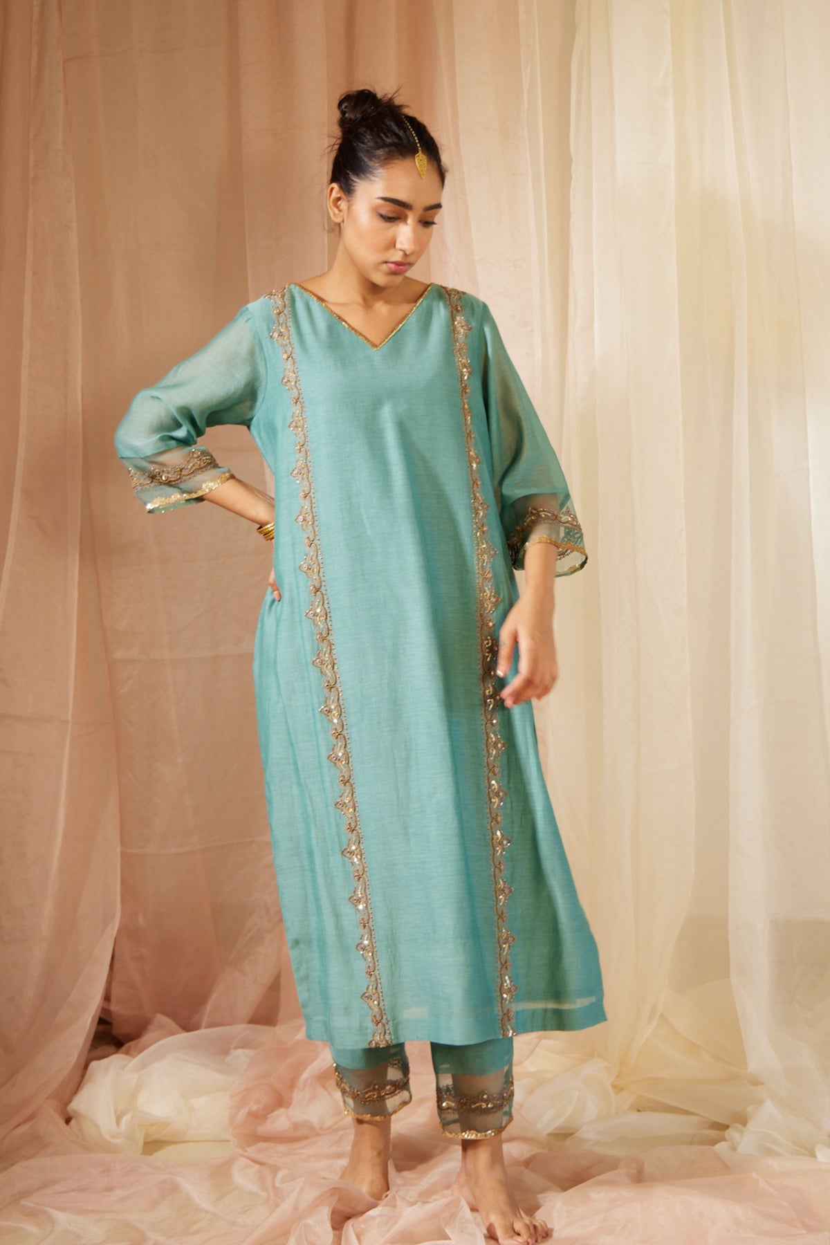 Blue Abir Kurta