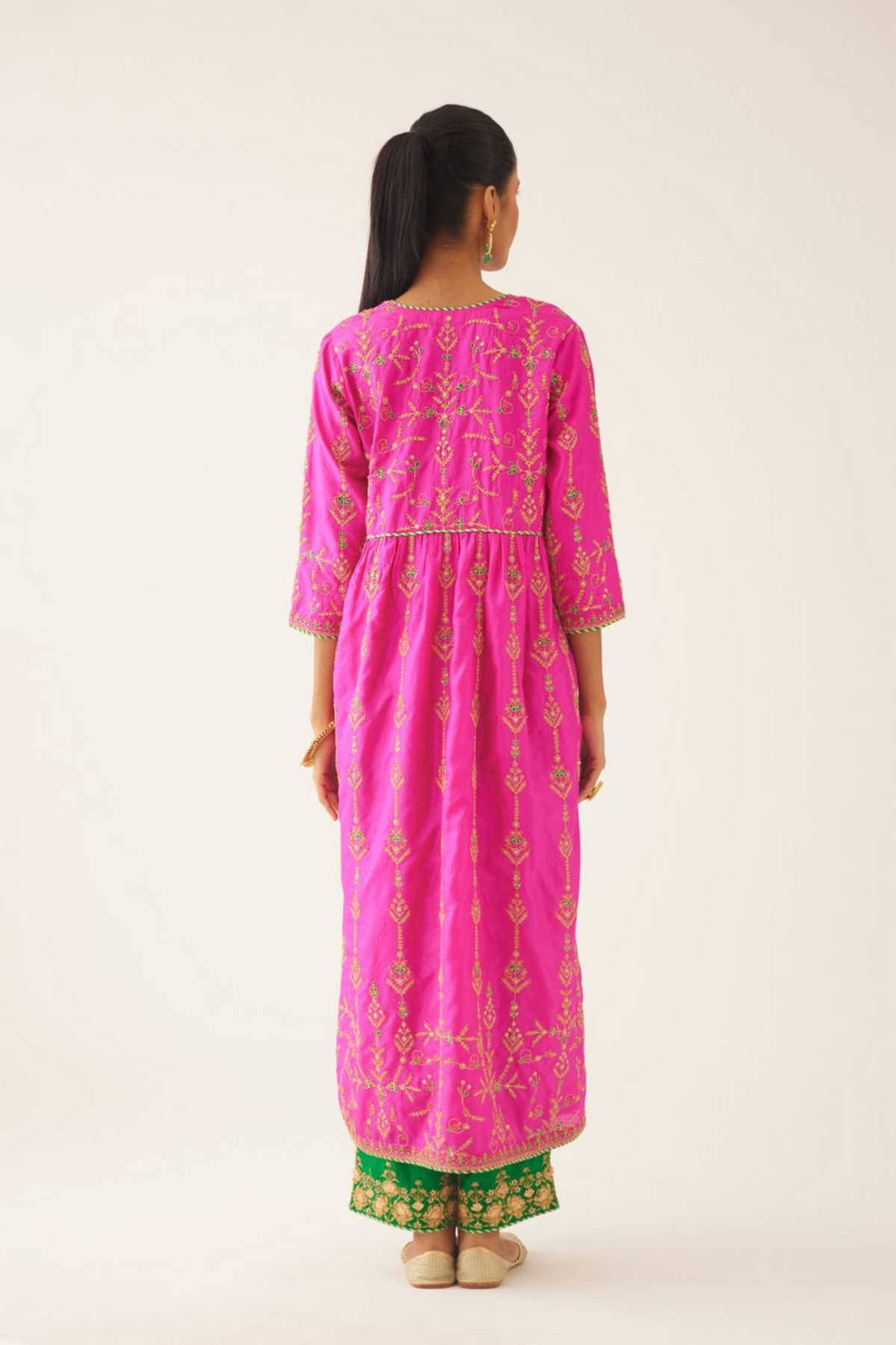 Fiji Fuchsia Silk Kurta Set