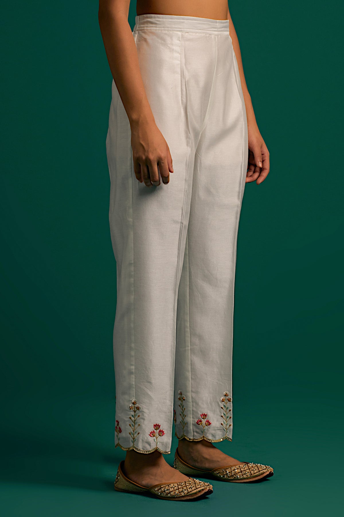 Off White Silk Chanderi Kurta and Pant