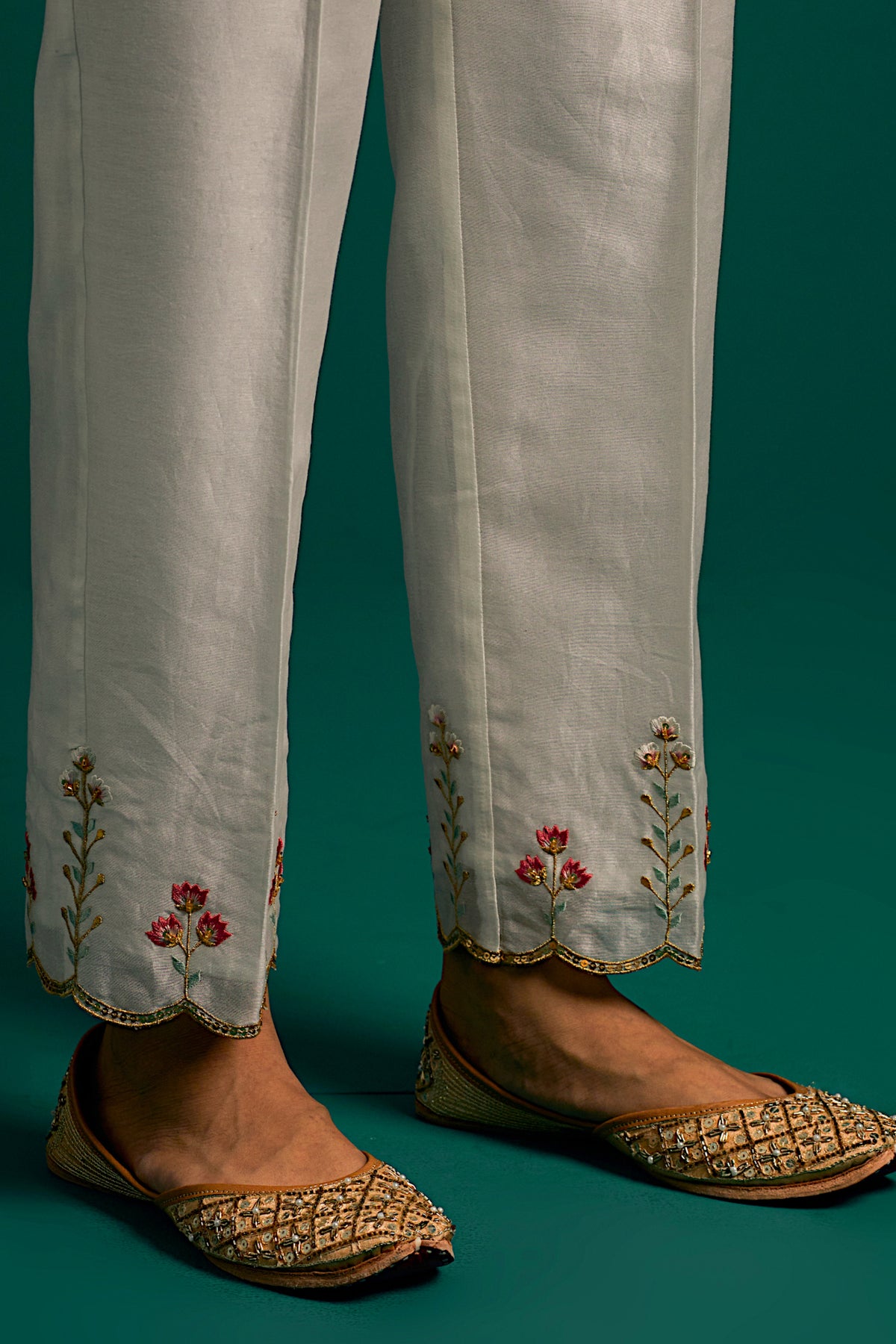 Off White Silk Chanderi Kurta and Pant