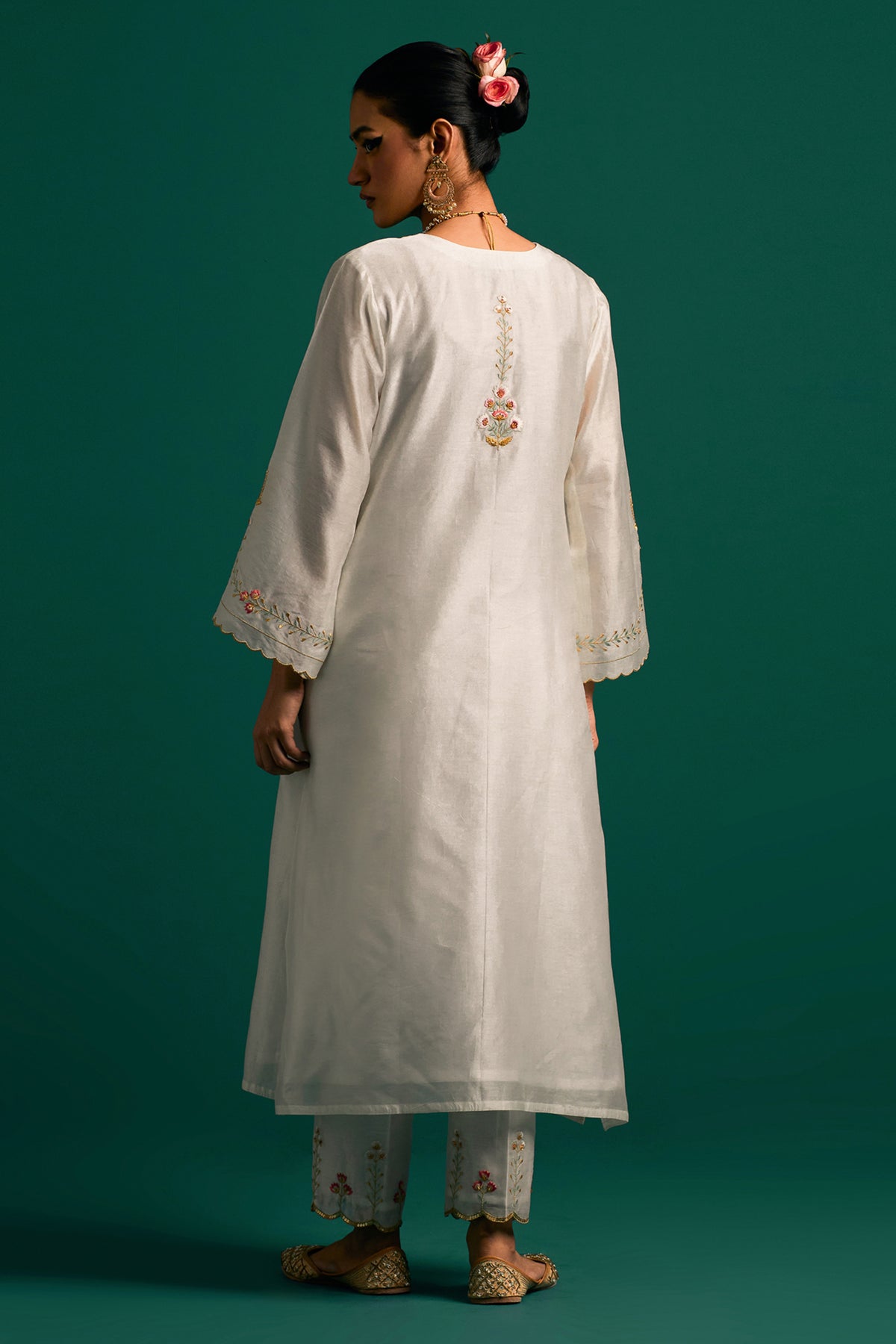 Off White Silk Chanderi Kurta and Pant