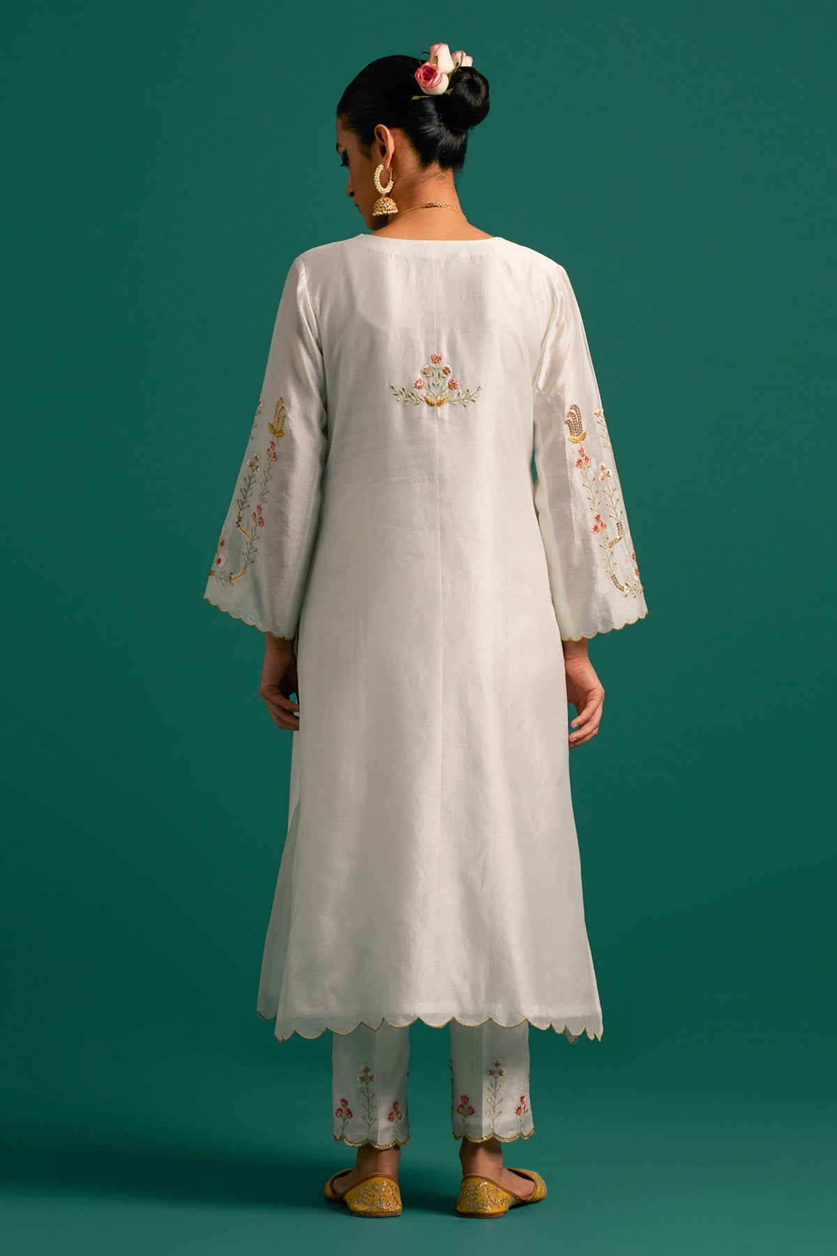 Off White Silk Chanderi Kurta and Pant