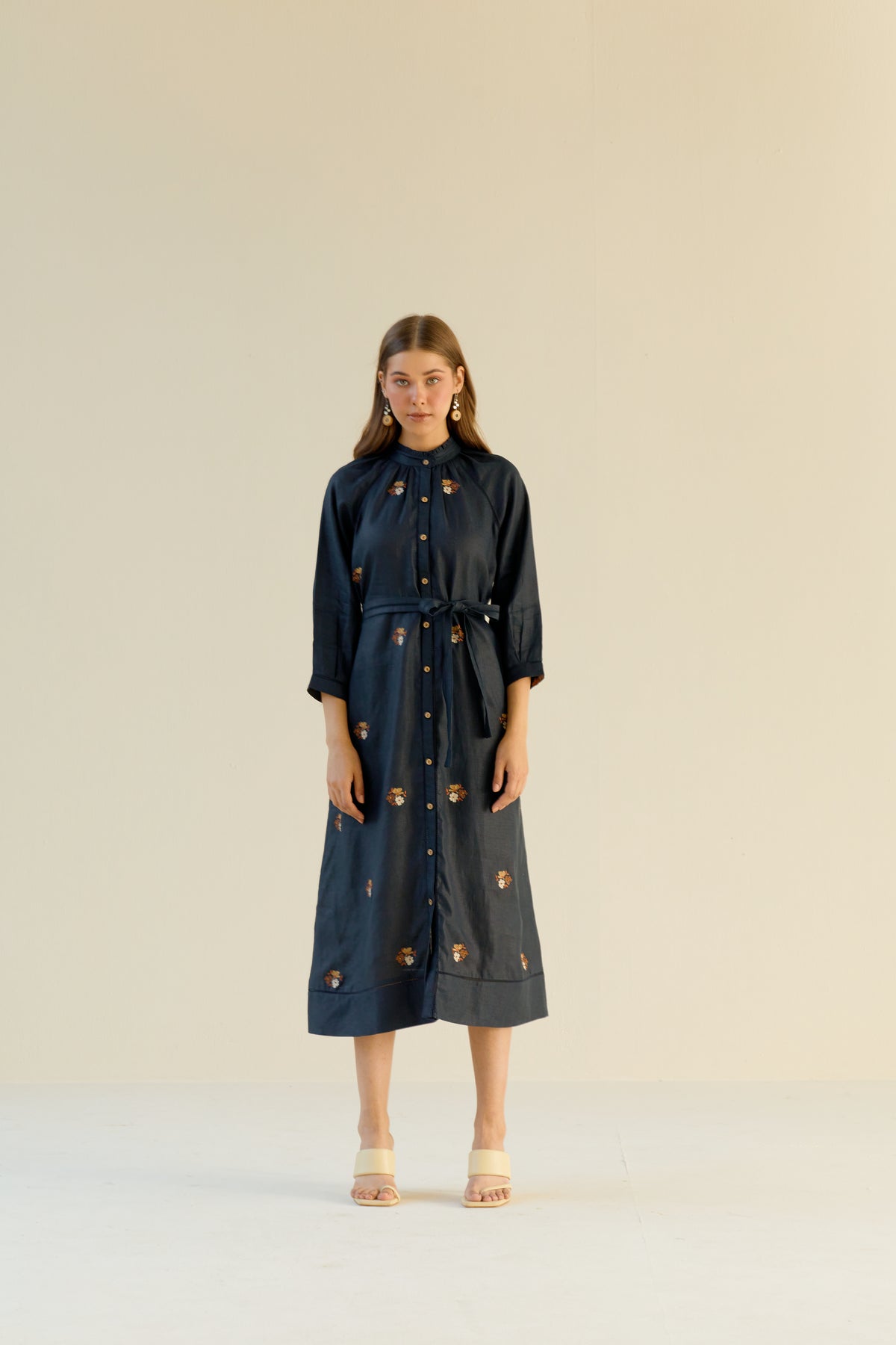 Brigitte black midi dress