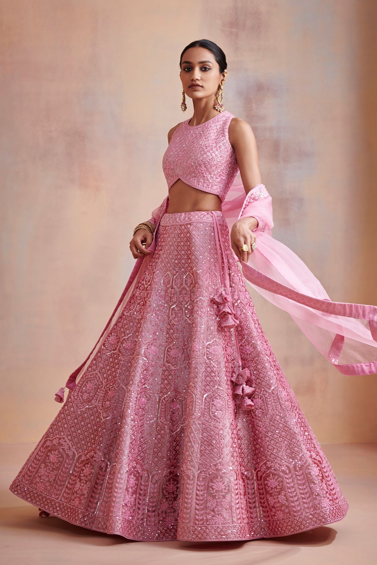 Peach lehenga set