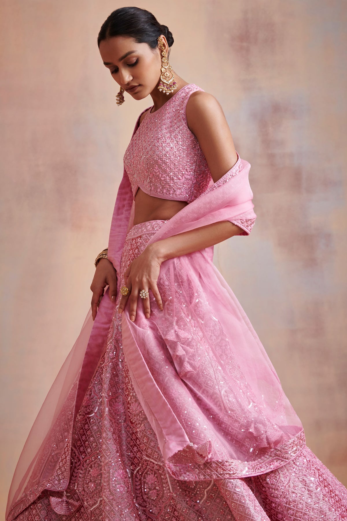 Peach lehenga set