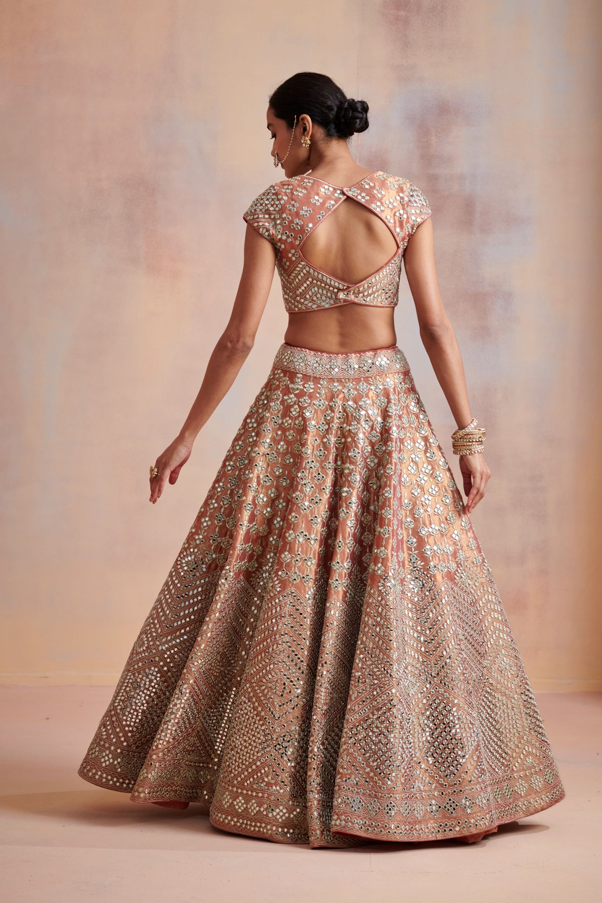 Rust tissue lehenga set