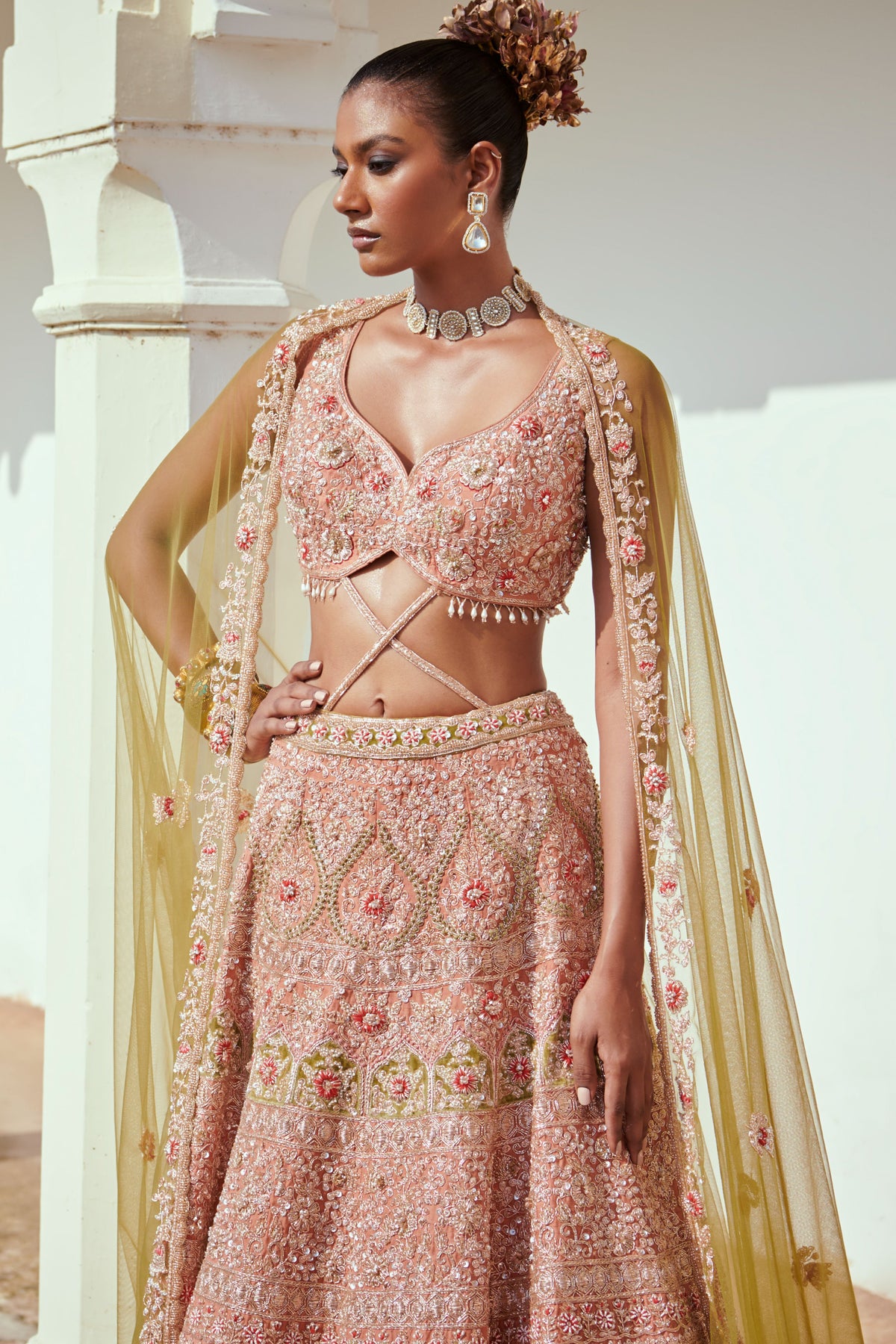 Light Rust Bridal Lehenga