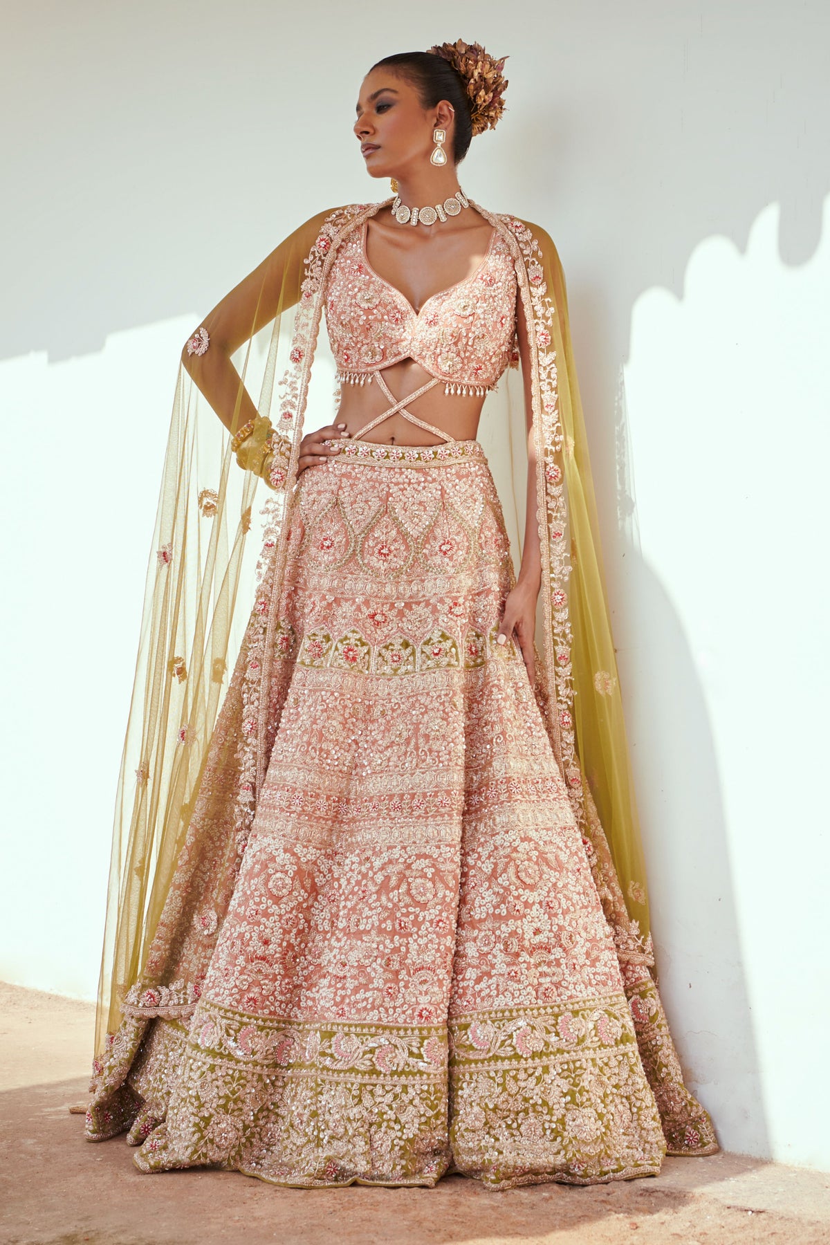 Light Rust Bridal Lehenga