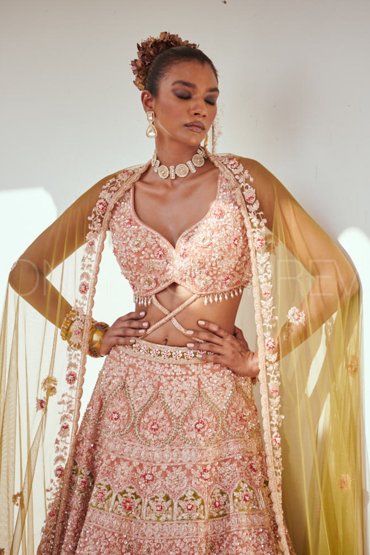 Light Rust Bridal Lehenga