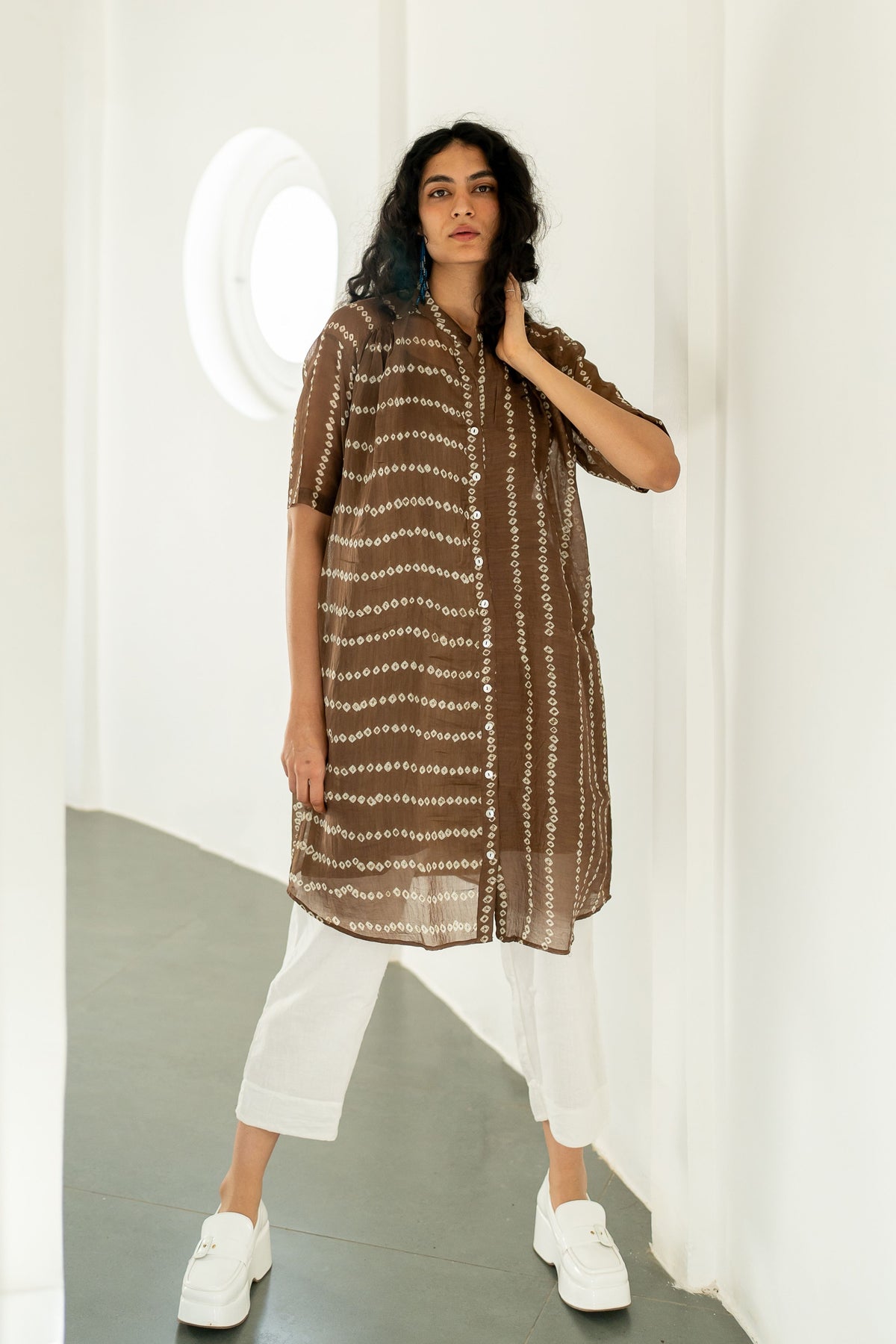 Rosewood Bandhej Tunic Set