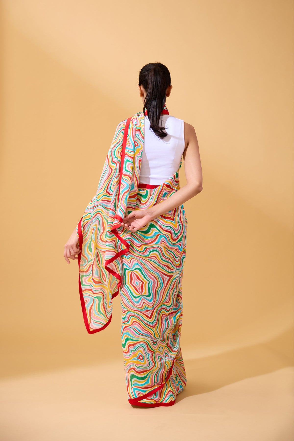 Multicolour Waves Saree