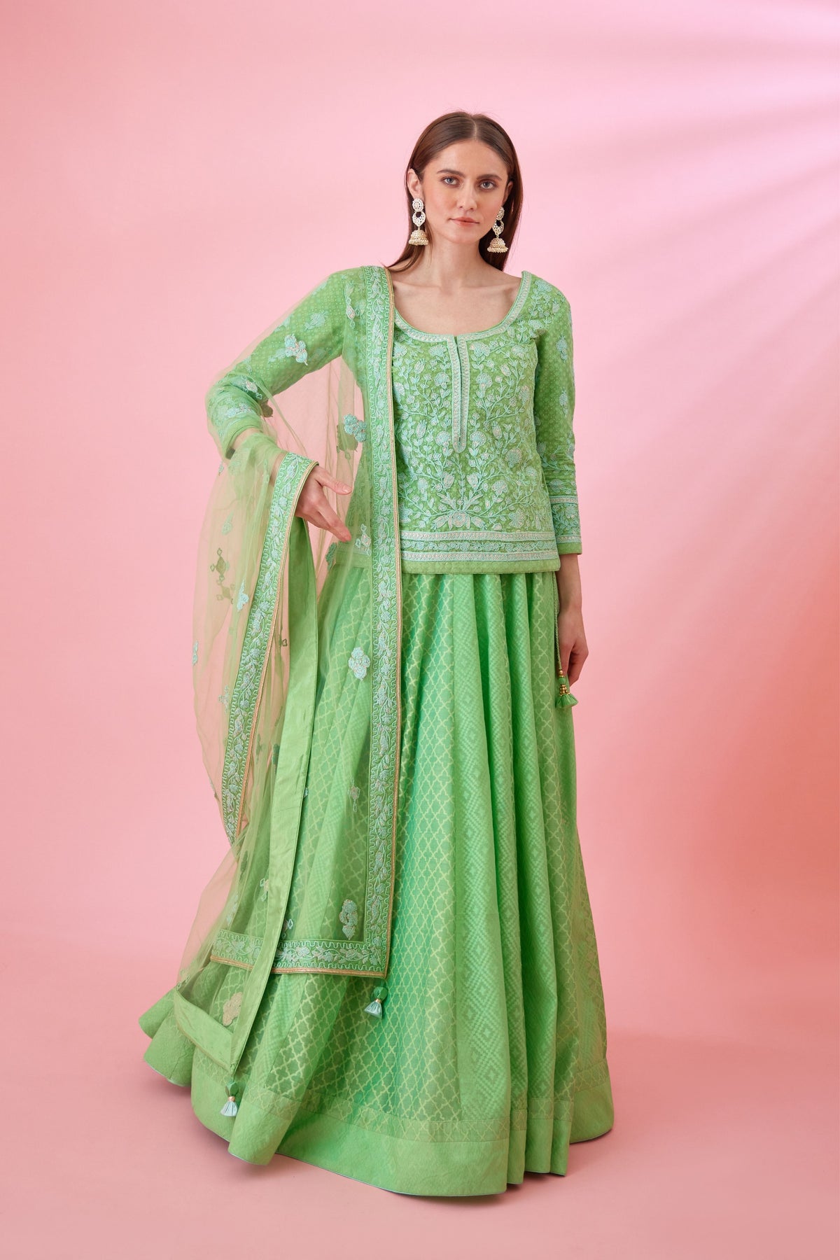 Irish green Lehenga set